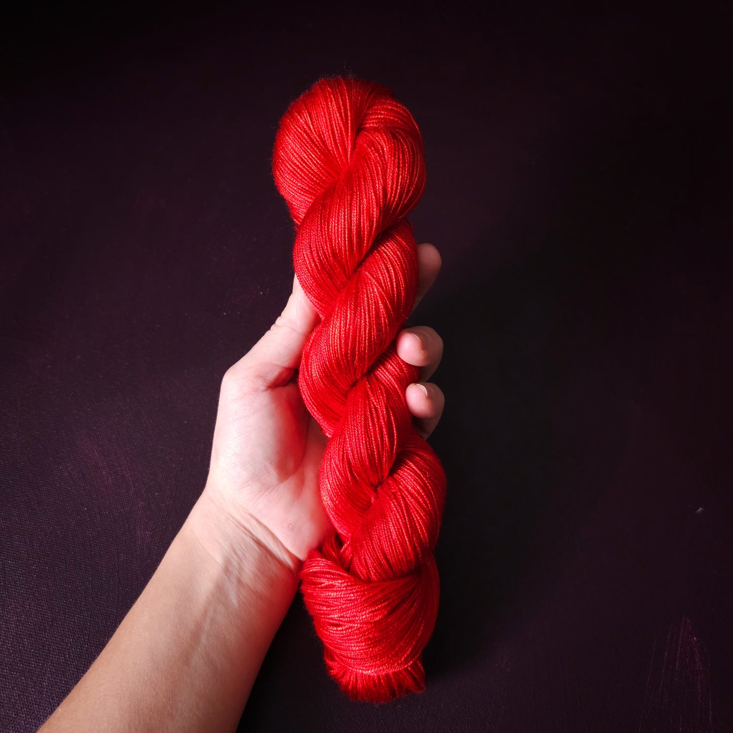 STOP, Hand dyed vegan yarn, variegated yarn, fingering or DK weight knitting yarn, tencel / bamboo / cotton crochet thread