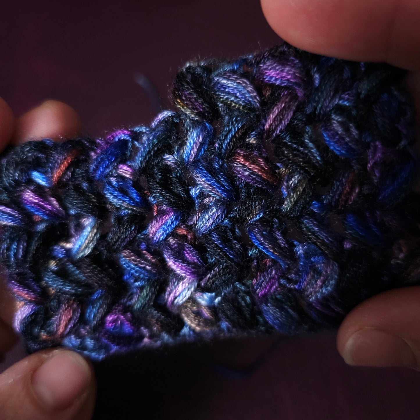 Midnight Memories, Hand dyed vegan yarn, variegated yarn, fingering or DK weight knitting yarn, tencel / bamboo / cotton crochet thread