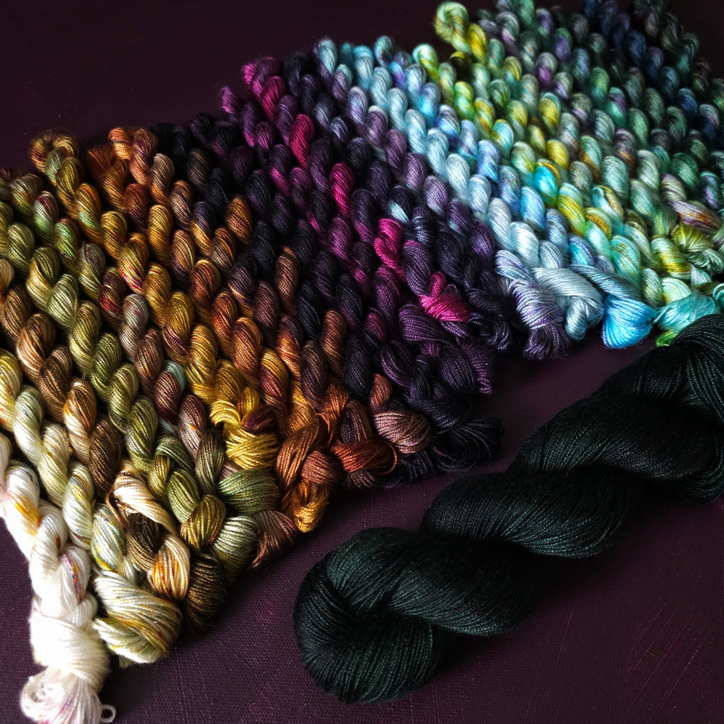 Vegan Yarn Advent Calendar 2026 PRE-ORDER, ~ fingering weight tencel OR bamboo yarn, vegan, hand painted, handdyed