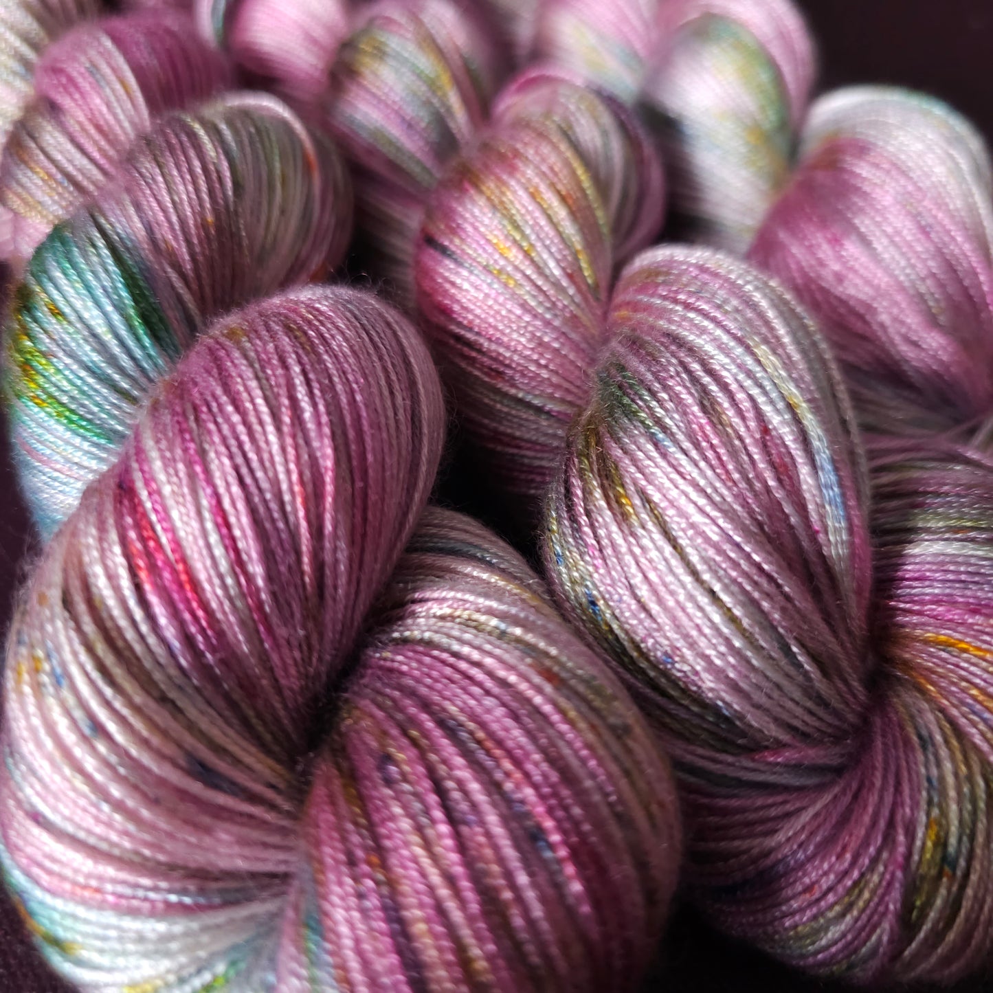 Unicorn Pond, Hand dyed vegan yarn, variegated yarn, fingering / DK weight knitting yarn, tencel / bamboo / cotton crochet thread