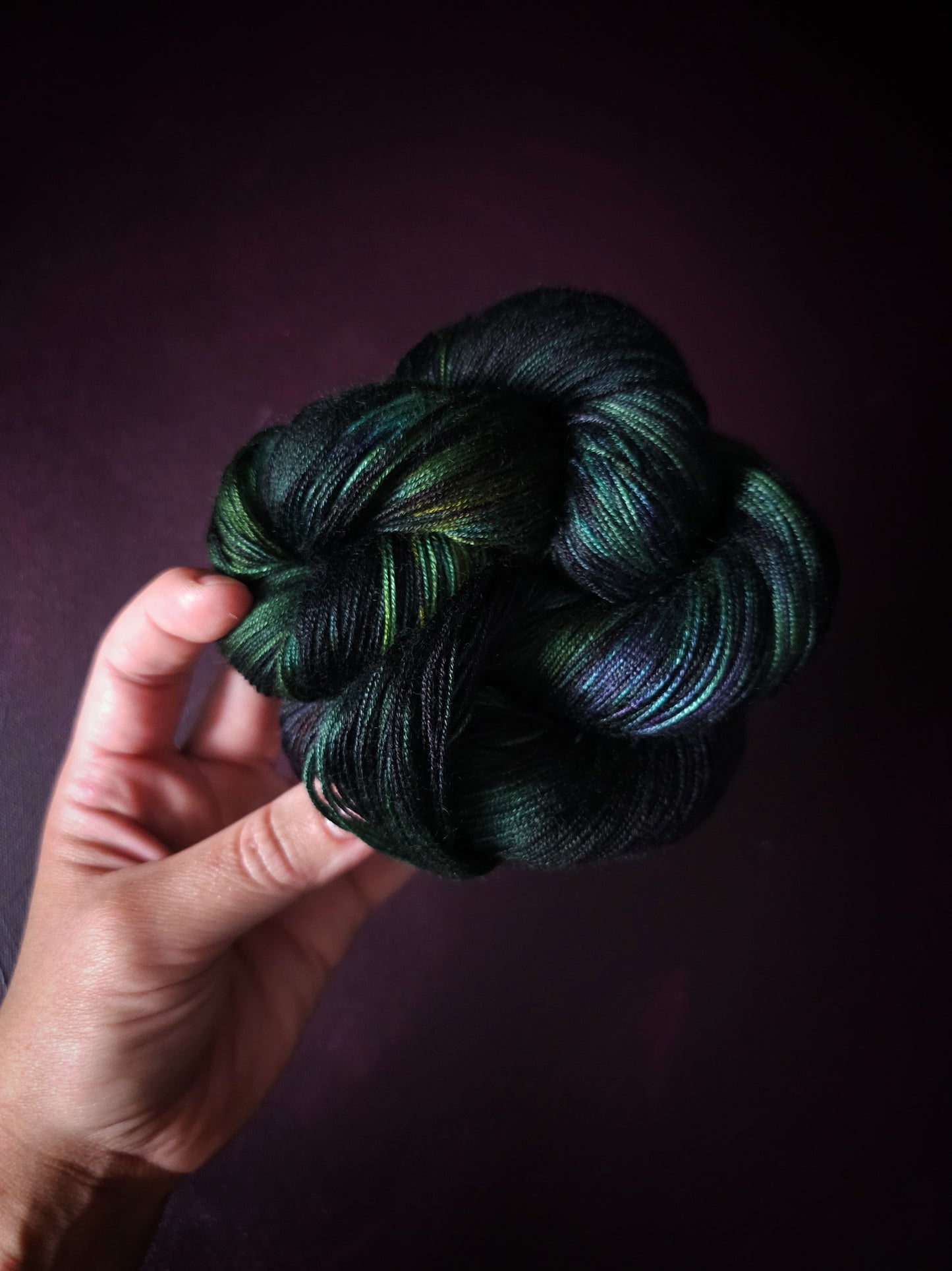 Hand dyed vegan yarn ~ Lost Forest ***Dyed to order ~ fingering / DK weight tencel OR bamboo yarn, hand painted