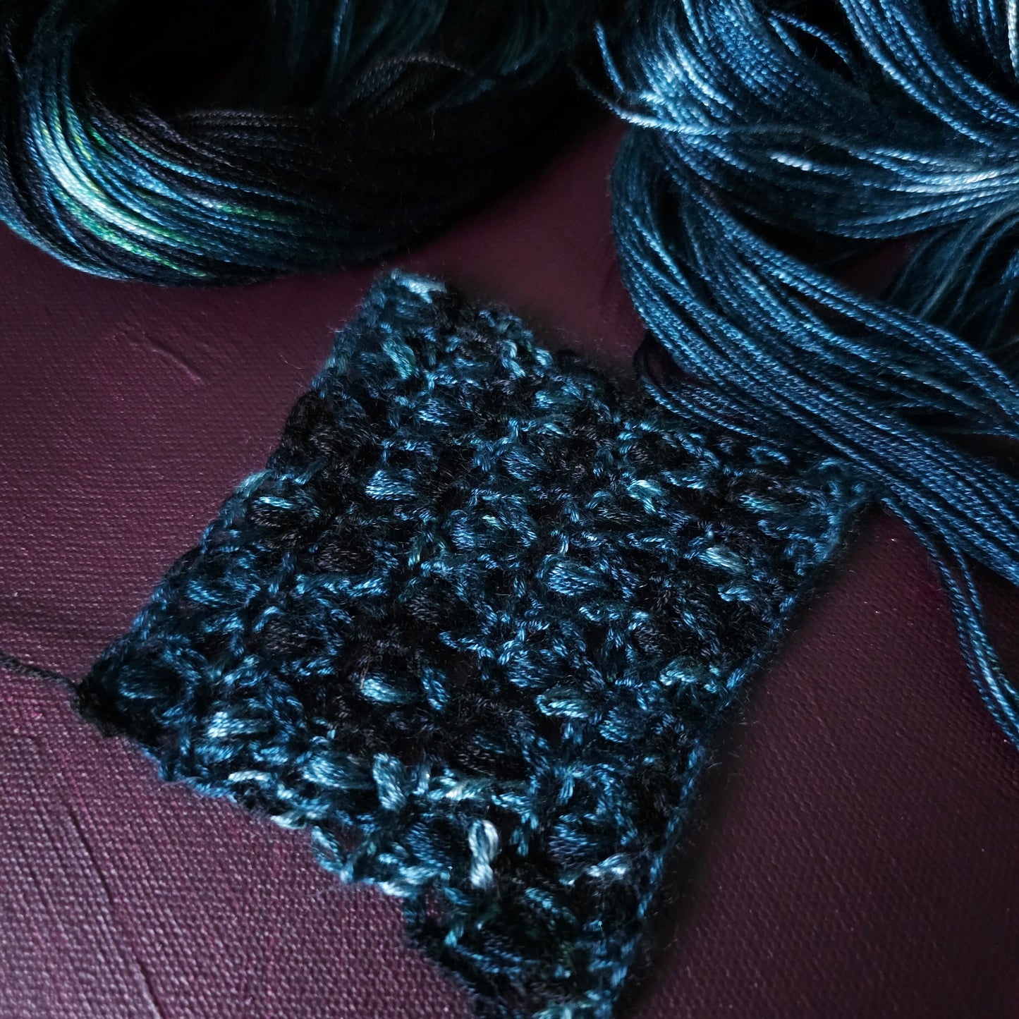 Atolla, Hand dyed vegan yarn, variegated yarn, fingering / DK weight knitting yarn, tencel / bamboo / cotton crochet thread