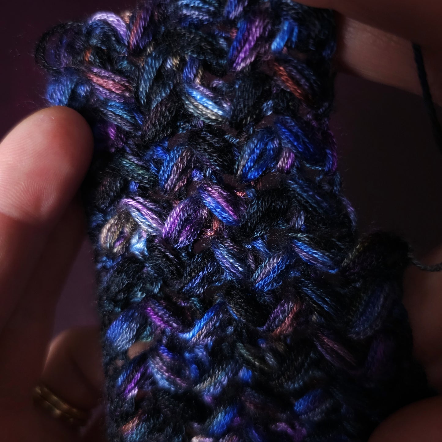 Midnight Memories, Hand dyed vegan yarn, variegated yarn, fingering or DK weight knitting yarn, tencel / bamboo / cotton crochet thread