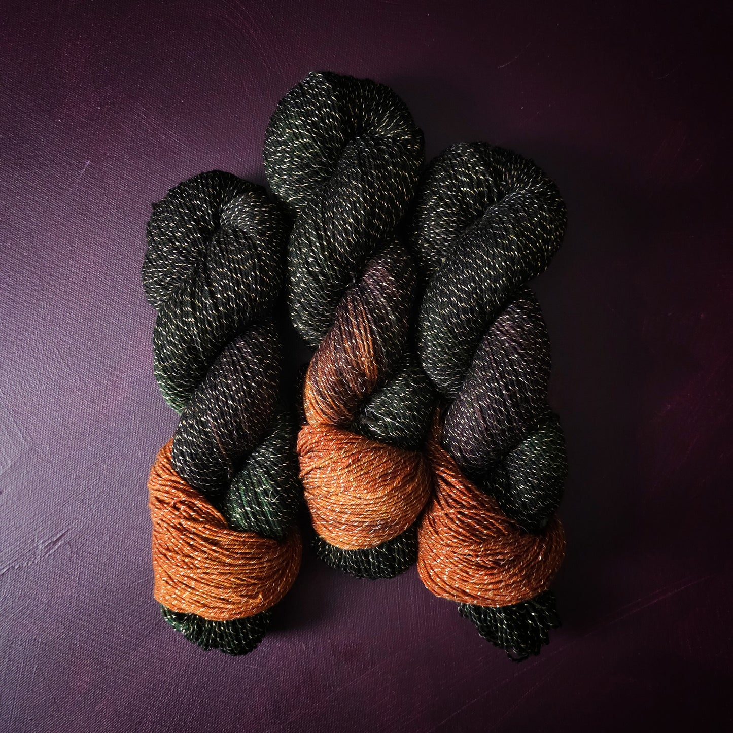 Rusty Dark Oak, hand dyed gradient yarn, gifts for knitters, sea blue sock yarn, colorful knitting supplies, gold crochet yarn