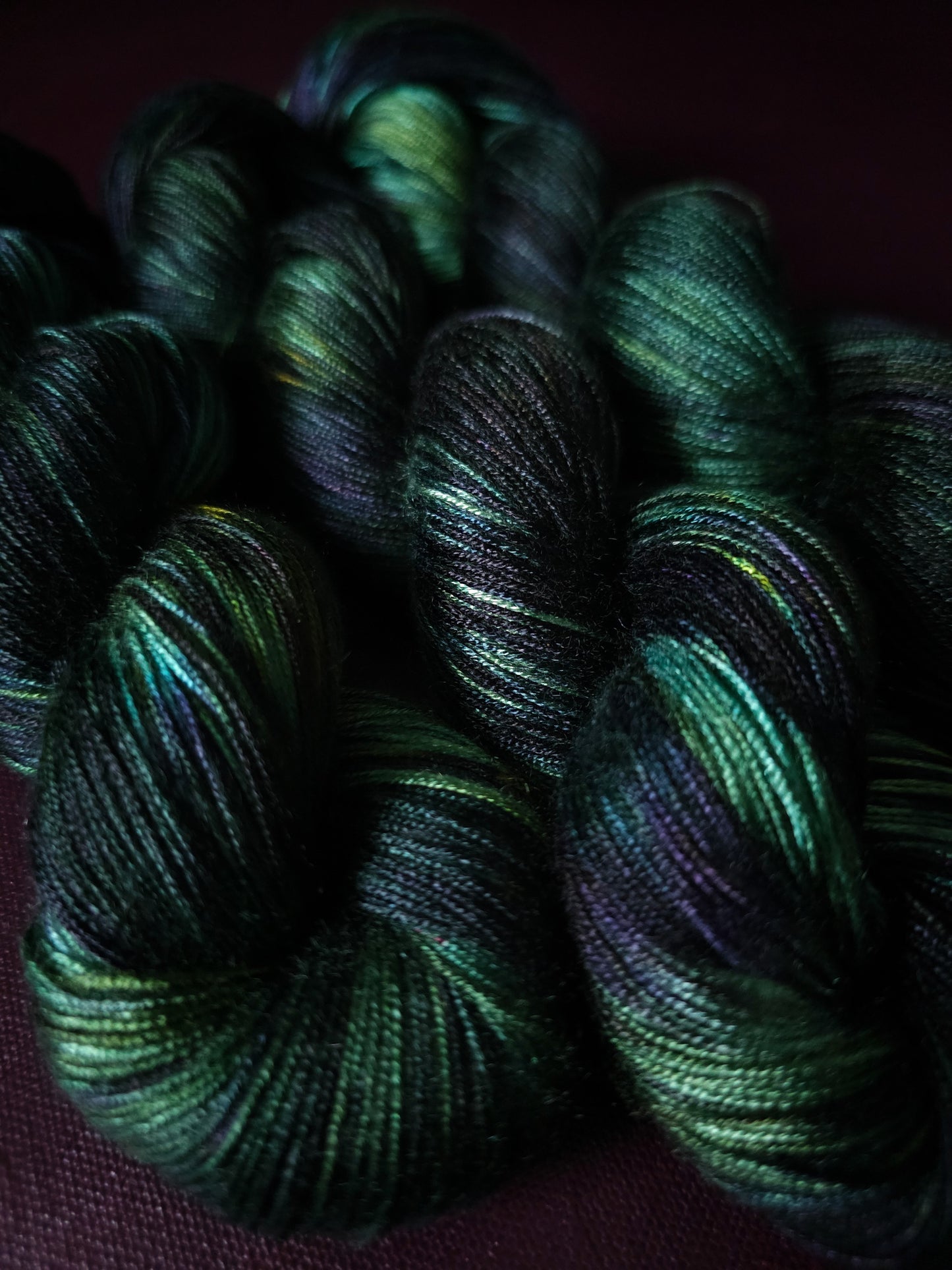 Hand dyed vegan yarn ~ Lost Forest ***Dyed to order ~ fingering / DK weight tencel OR bamboo yarn, hand painted