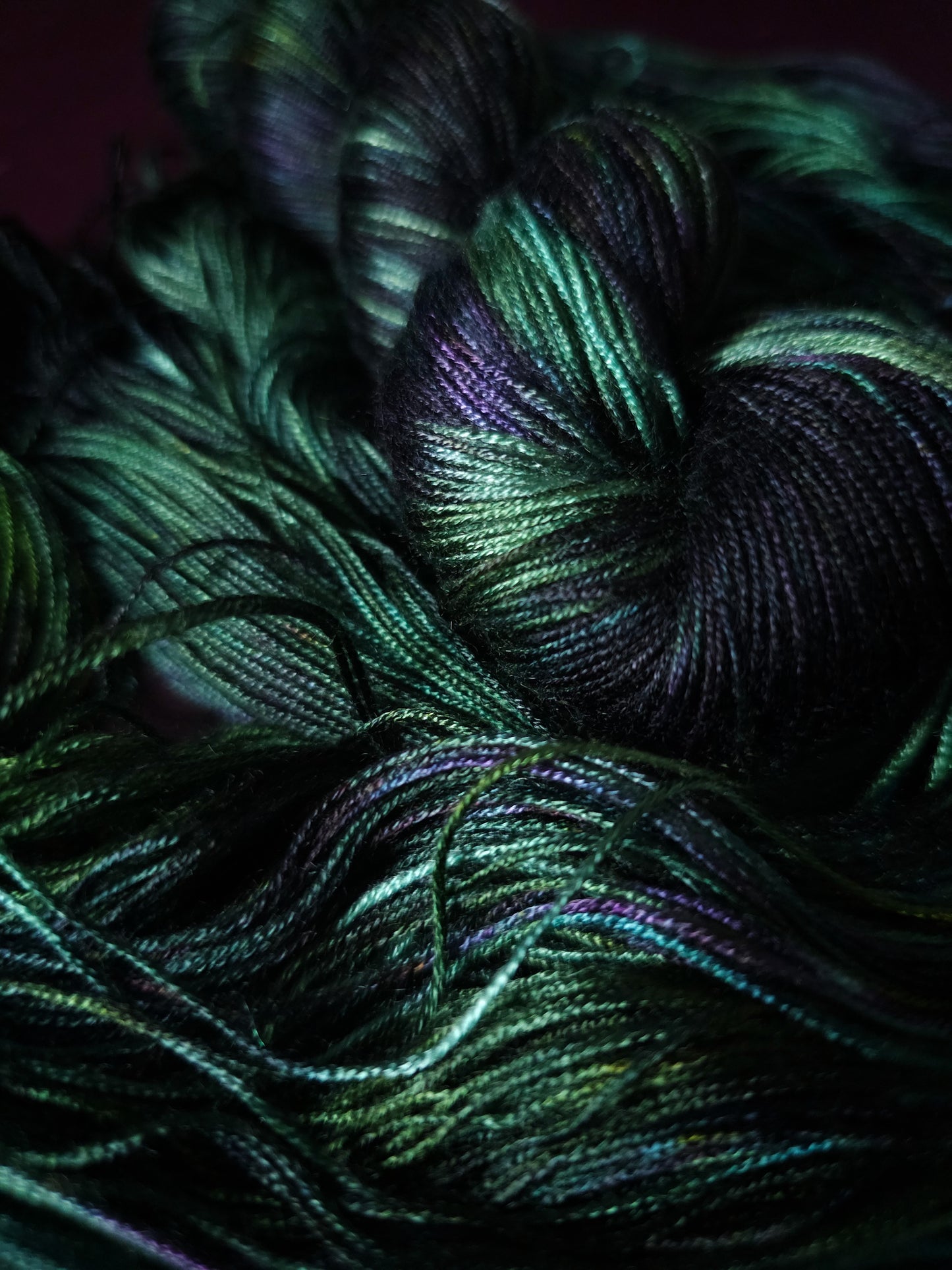 Hand dyed vegan yarn ~ Lost Forest ***Dyed to order ~ fingering / DK weight tencel OR bamboo yarn, hand painted