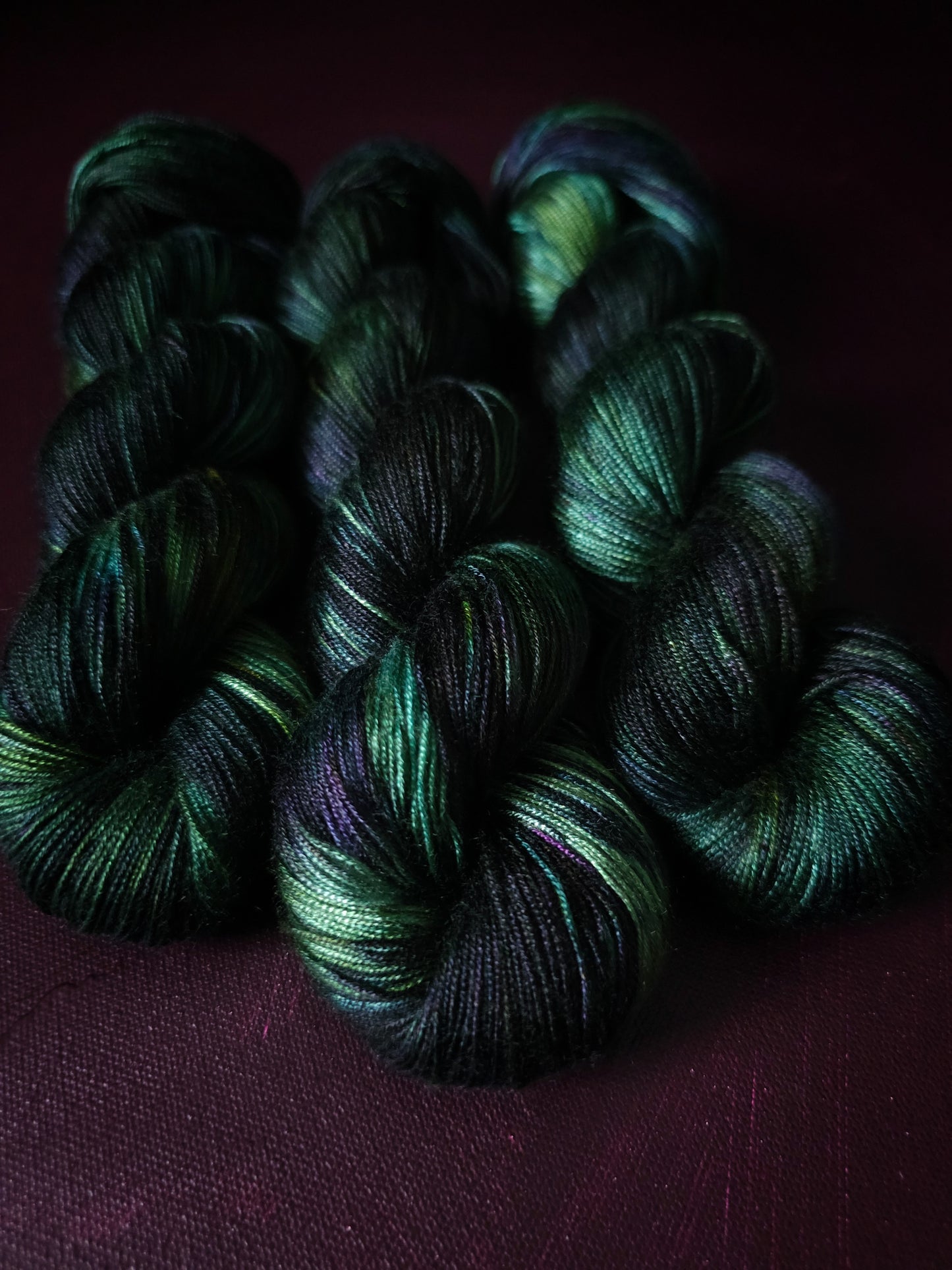 Hand dyed vegan yarn ~ Lost Forest ***Dyed to order ~ fingering / DK weight tencel OR bamboo yarn, hand painted