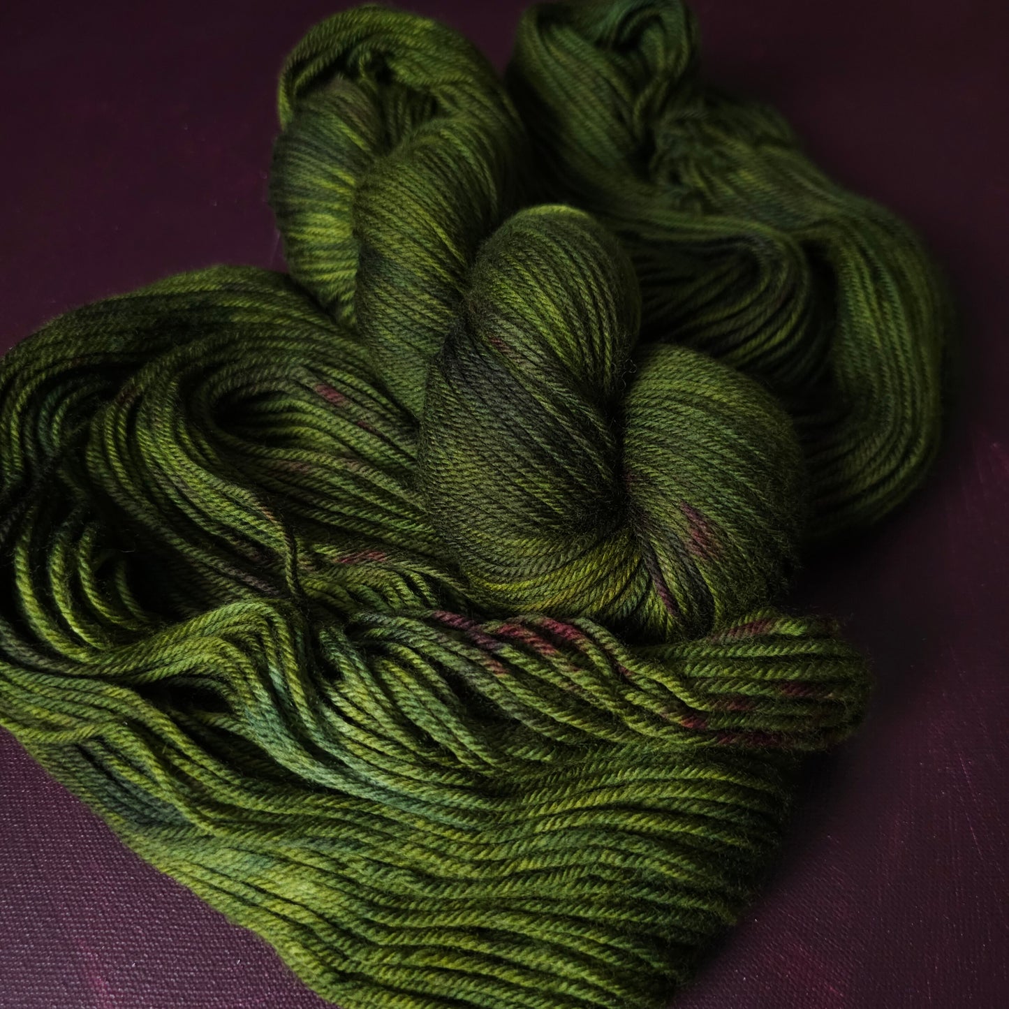 Fresh Moss, hand dyed merino singles yarn, gifts for knitters, gold lurex sock yarn, colorful knitting supplies, merino crochet sock yarn