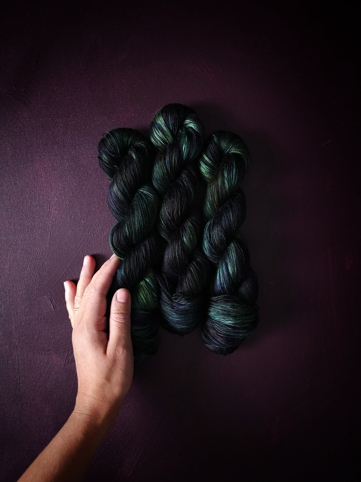 Hand dyed vegan yarn ~ Lost Forest ***Dyed to order ~ fingering / DK weight tencel OR bamboo yarn, hand painted