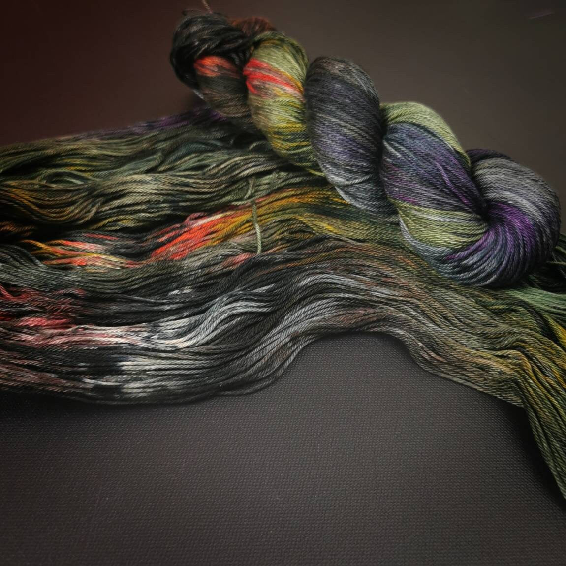 Hand dyed yarn ~ Sunset Delight No 5 ~ mercerized cotton yarn, vegan, hand painted, indie dyed