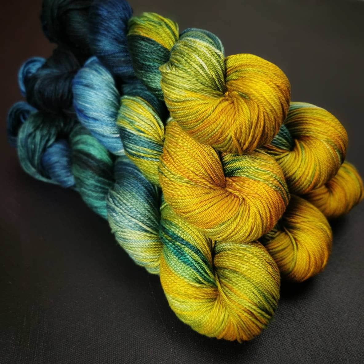 Hand dyed yarn ~ Neon Sunset*** dyed to order, mercerized cotton, bamboo, tencel yarn, fingering or DK weight