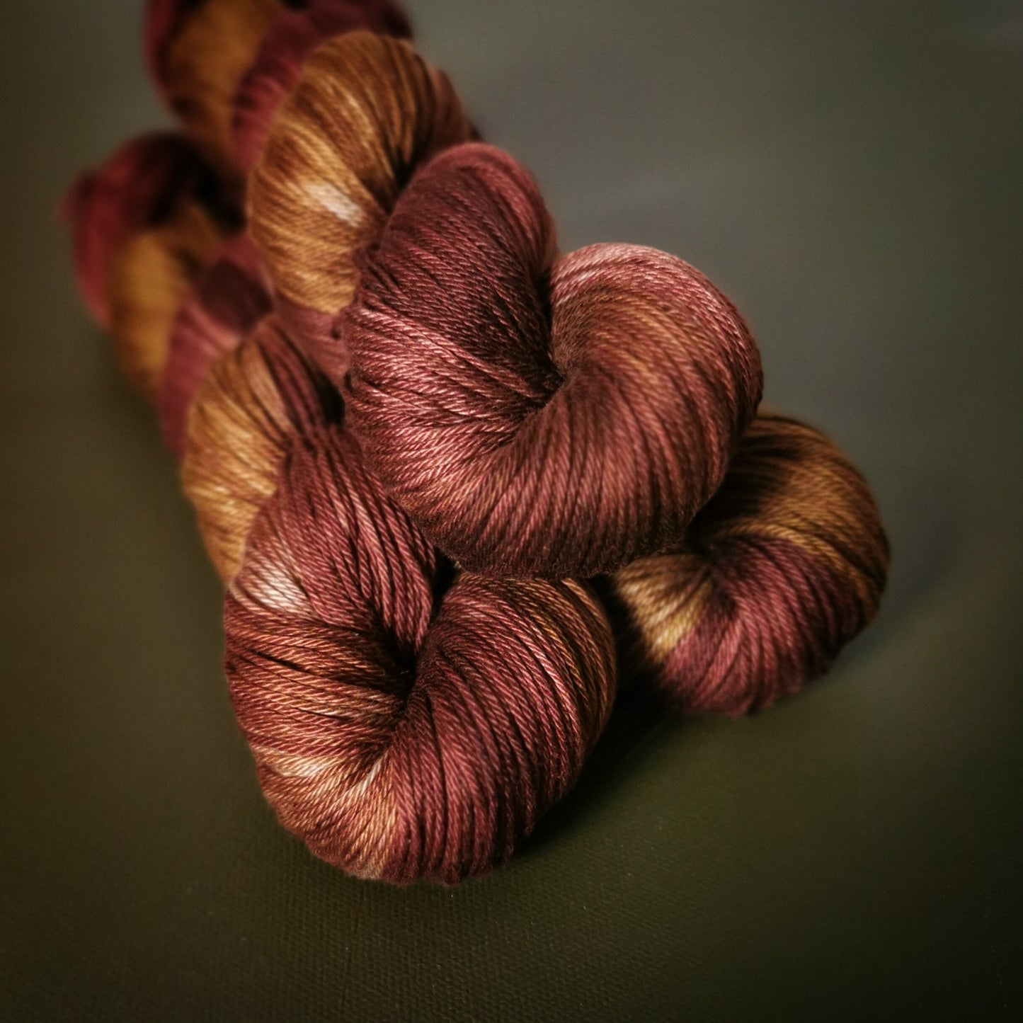 Hand dyed yarn ~ Rusty Ruby*** Dyed to order ~ mercerized cotton yarn, vegan, hand painted