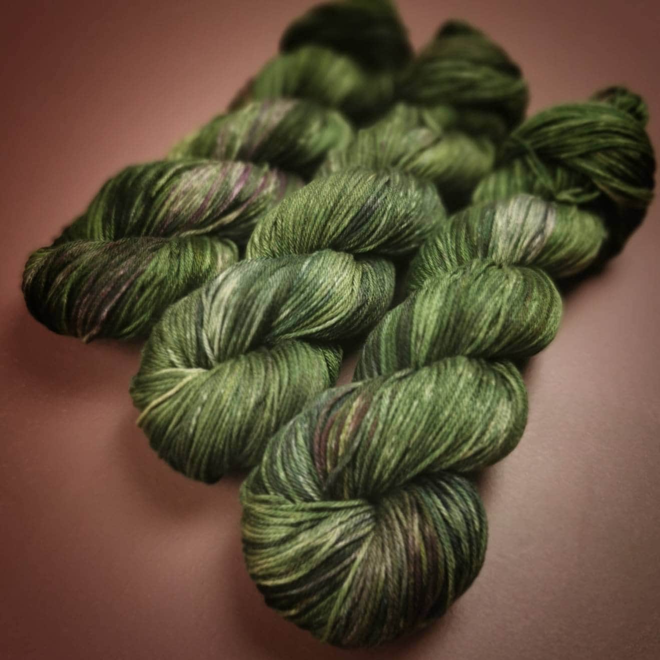 Hand dyed yarn ~ Groovy Artichoke*** Dyed to order ~ mercerized cotton yarn, vegan, hand painted