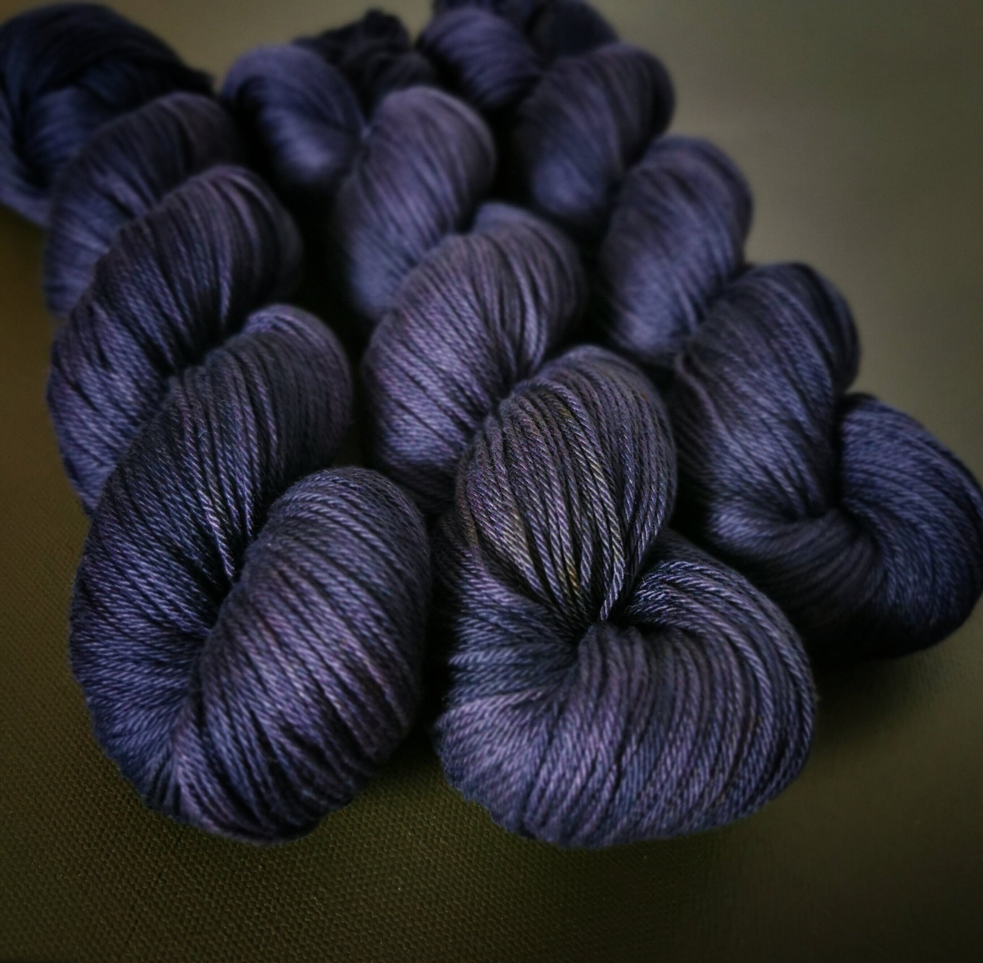 Hand dyed yarn ~ Purple Night ~ mercerized cotton yarn, vegan, hand painted, indie dyed