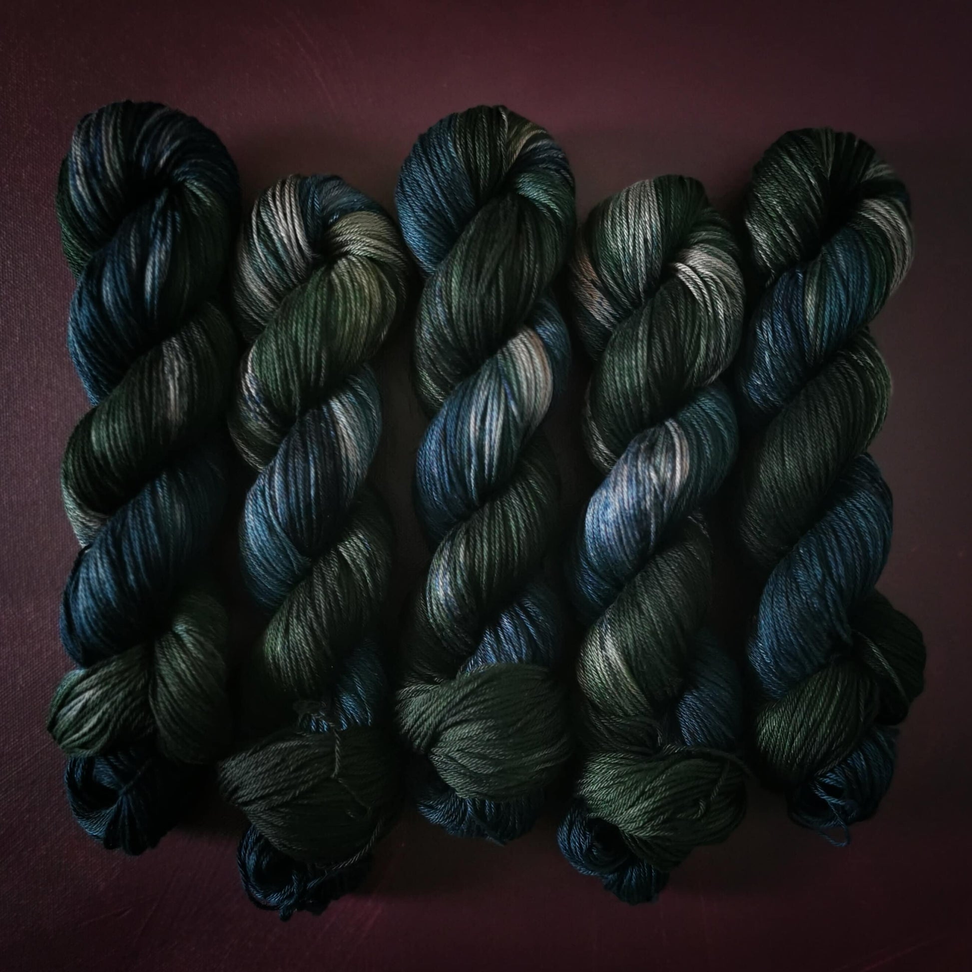 Hand dyed yarn ~ Eye Of The Storm ~ mercerized cotton yarn, vegan, hand painted, indie dyed