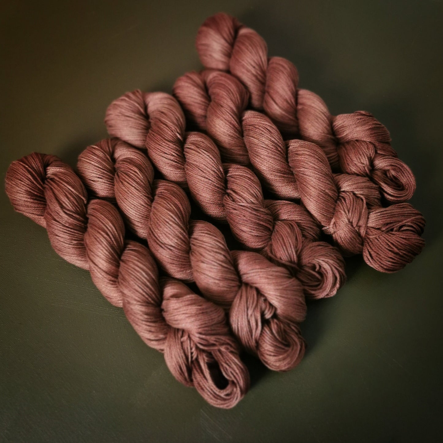 Hand dyed yarn ~ Rusty Amber*** Dyed to order ~ mercerized cotton yarn, vegan, hand painted,