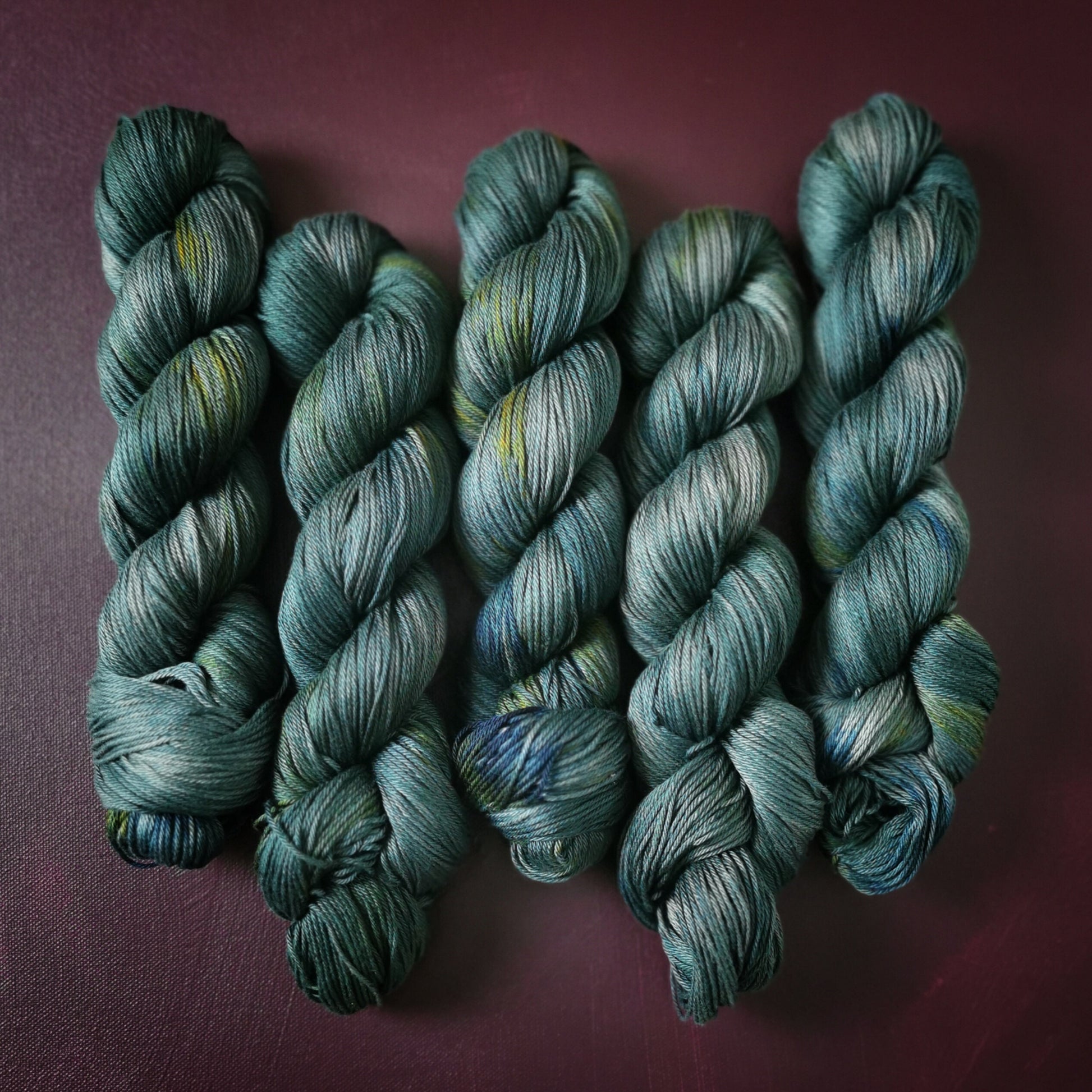 Hand dyed yarn ~ Blue AndAlone*** Dyed to order ~ mercerized cotton yarn, vegan, hand painted