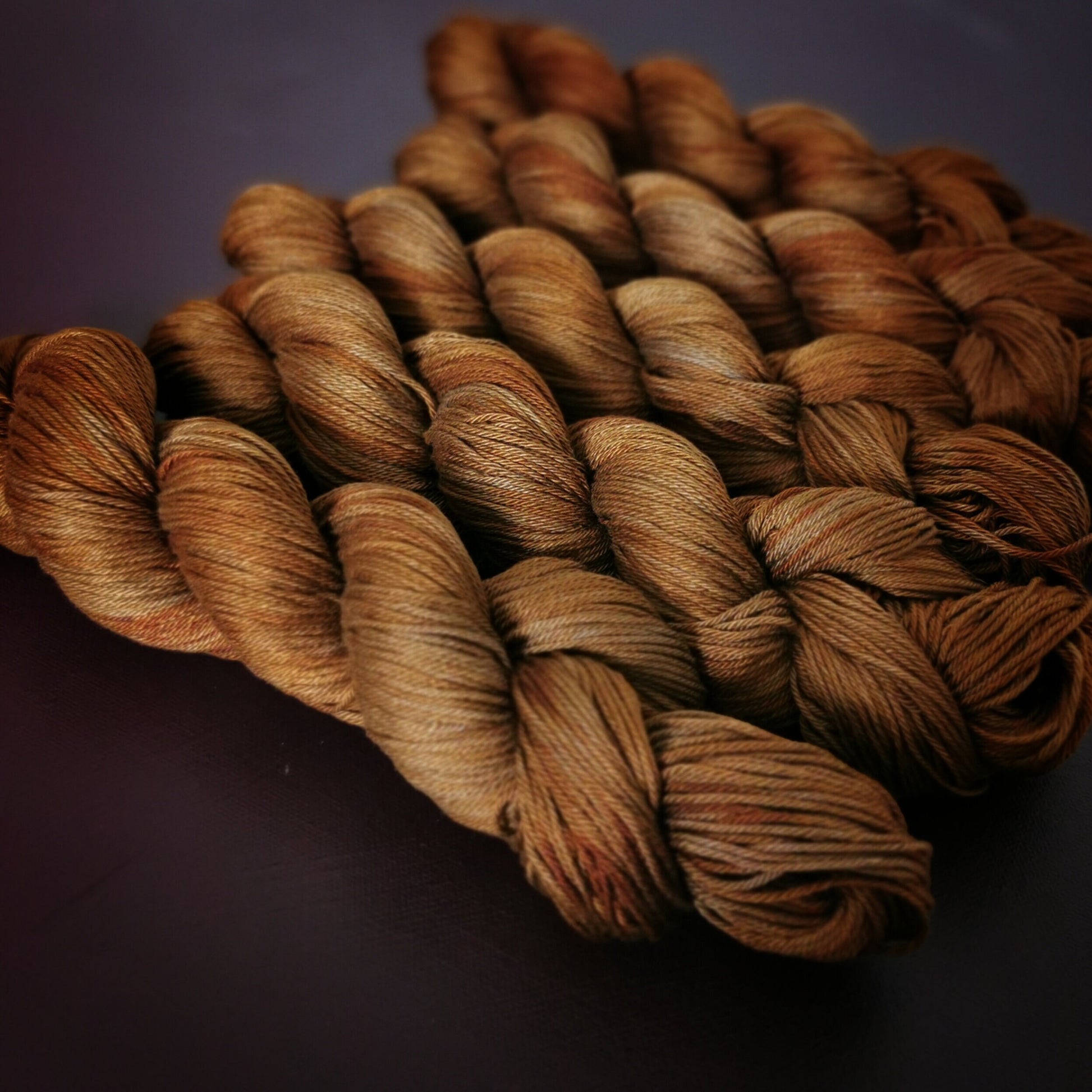 Hand dyed yarn ~ AutumnGold*** Dyed to order ~ mercerized cotton yarn, vegan, hand painted