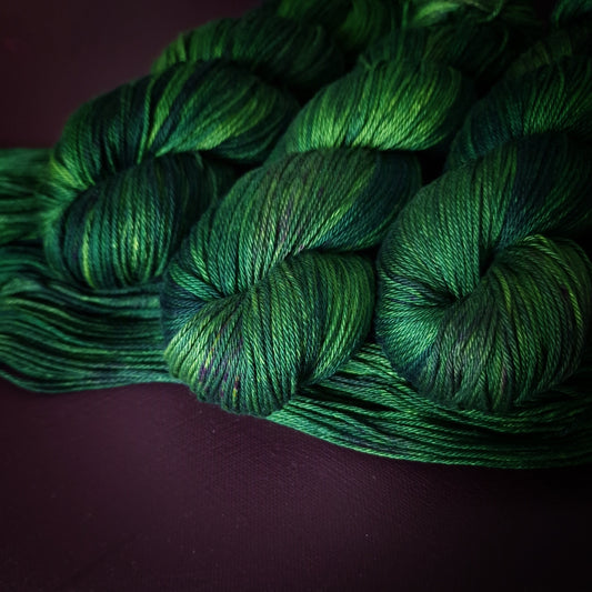 Hand dyed yarn ~ Poison Ivy ~ mercerized cotton yarn, vegan, hand painted, indie dyed