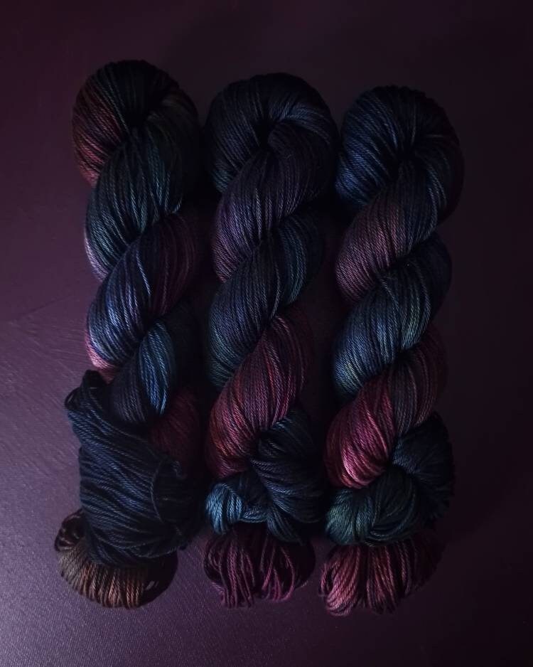Hand dyed yarn ~ Vanishing Hour*** Dyed to order ~ mercerized cotton yarn, vegan, hand painted
