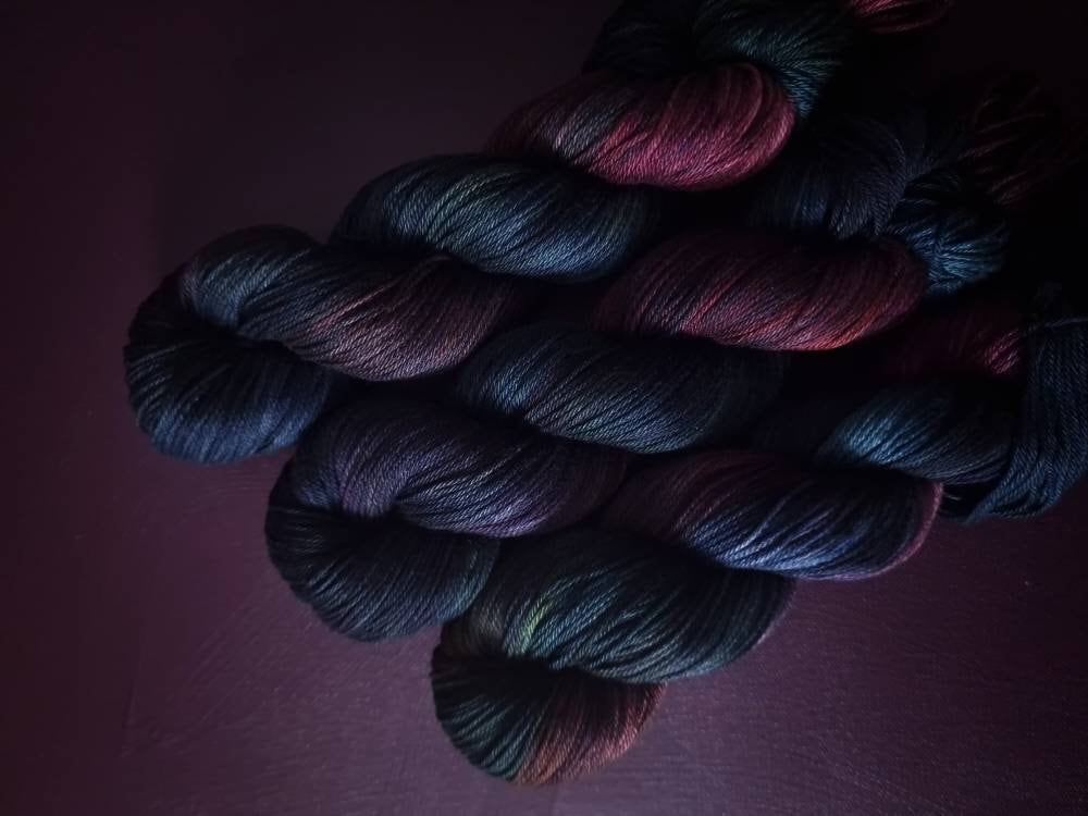 Hand dyed yarn ~ Vanishing Hour*** Dyed to order ~ mercerized cotton yarn, vegan, hand painted