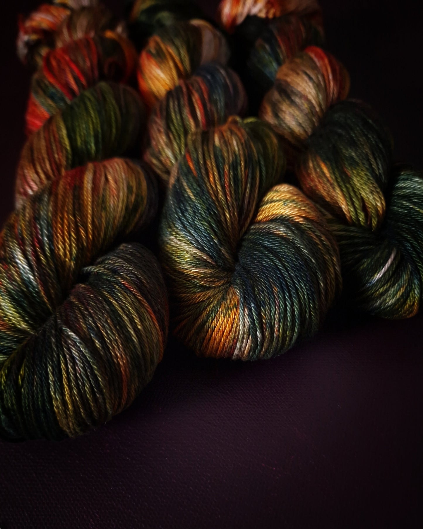 Hand dyed yarn ~ Sunset Delight No 3 ~ mercerized cotton yarn, vegan, hand painted, indie dyed