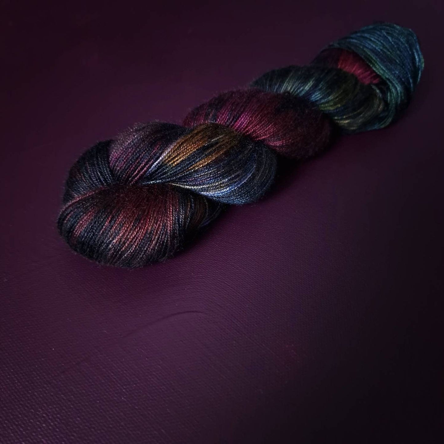 Hand dyed yarn ~ Euphoria ***Dyed to order ~ fingering / DK weight tencel OR bamboo yarn, vegan, hand painted