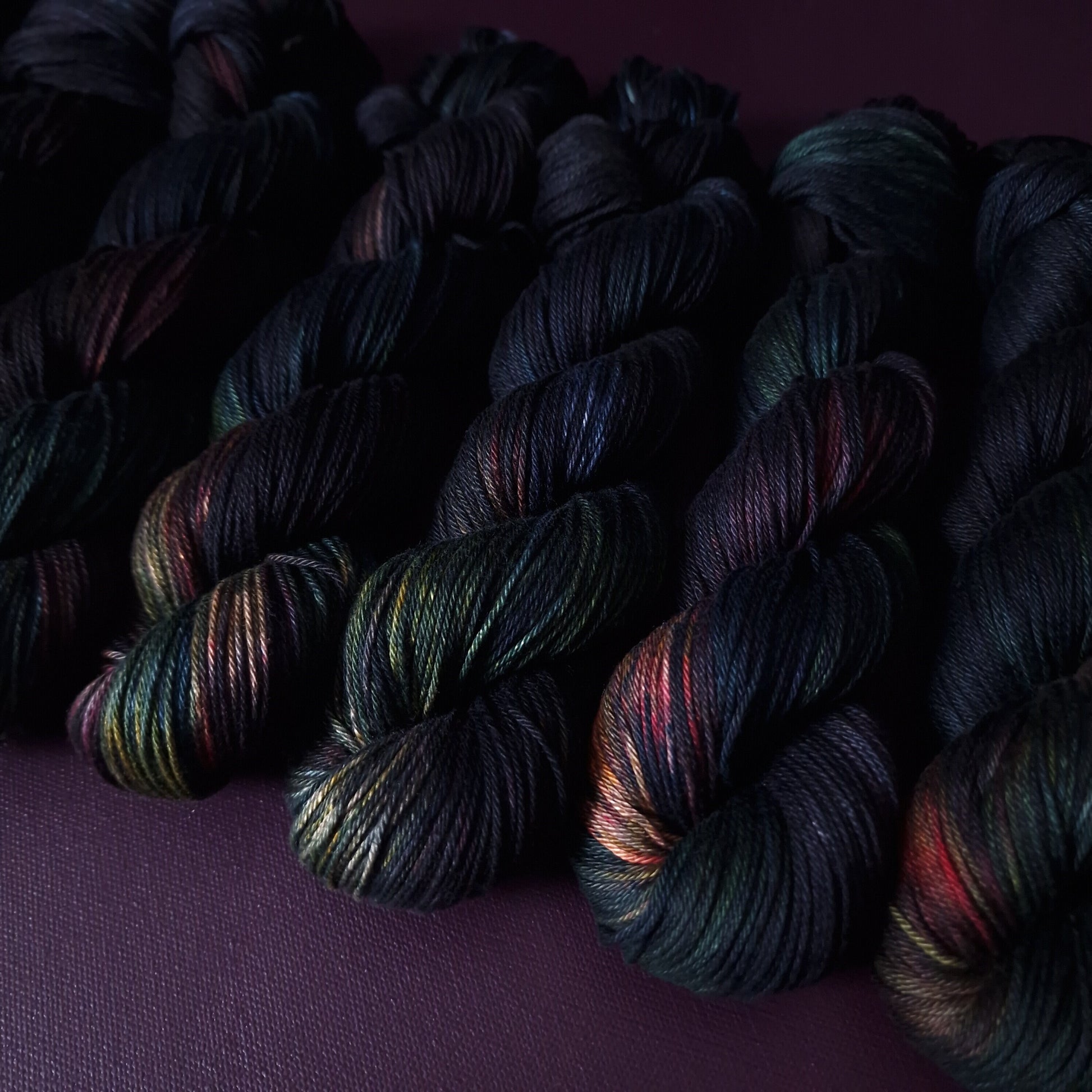 Hand dyed yarn ~ Last Fireworks ~ mercerized cotton yarn, vegan, hand painted, indie dyed