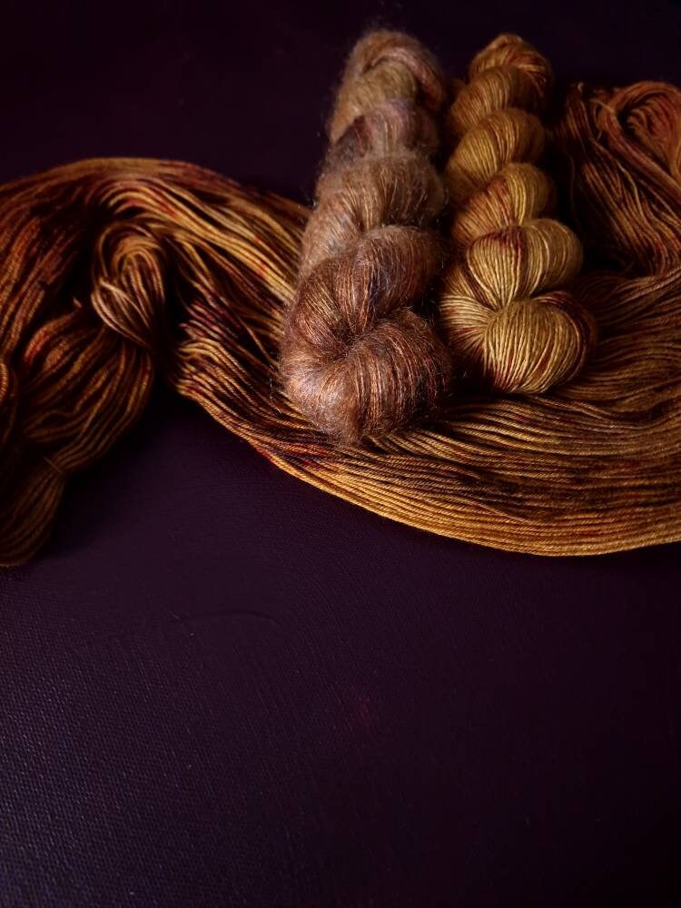 Hand dyed yarn ~ Pumpkin Spice ***Dyed to order ~ Sock, Merino Singles, DK, Aran, Mohair Silk