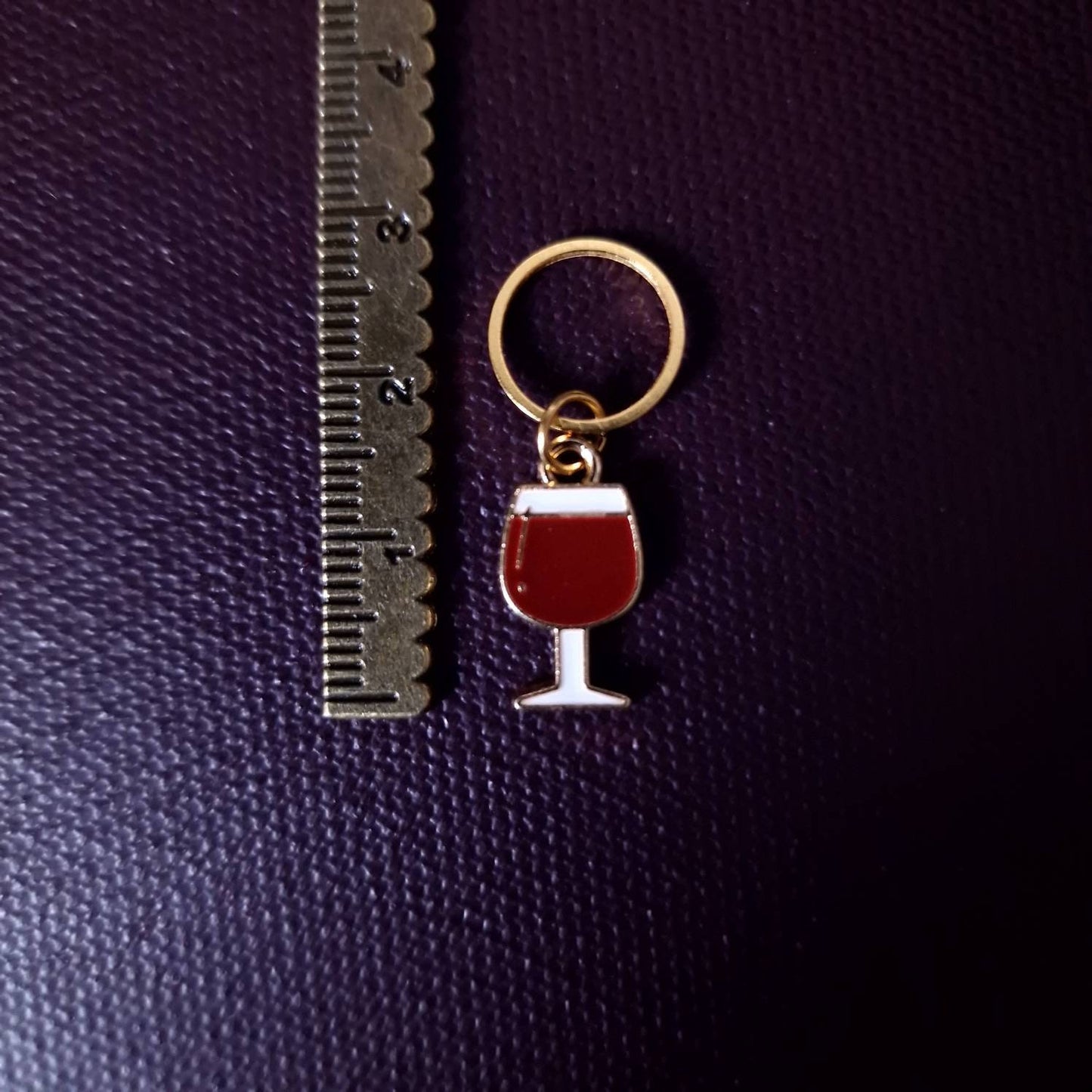 Stitch marker ~ Red, Red Wine ~ Knitting notions, progress markers, progress keepers, knitting tools, crochet notions