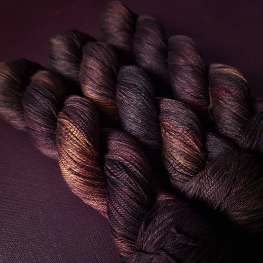 Hand dyed yarn ~ Burning Ruby*** Dyed to order ~ mercerized cotton yarn, vegan, hand painted