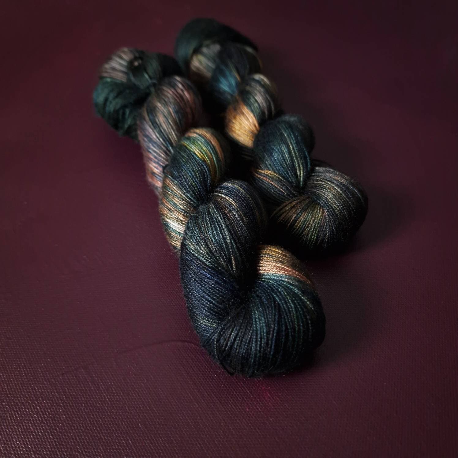Hand dyed yarn ~ The Librarian ***Dyed to order ~ fingering / DK weight tencel OR bamboo yarn, vegan, hand painted