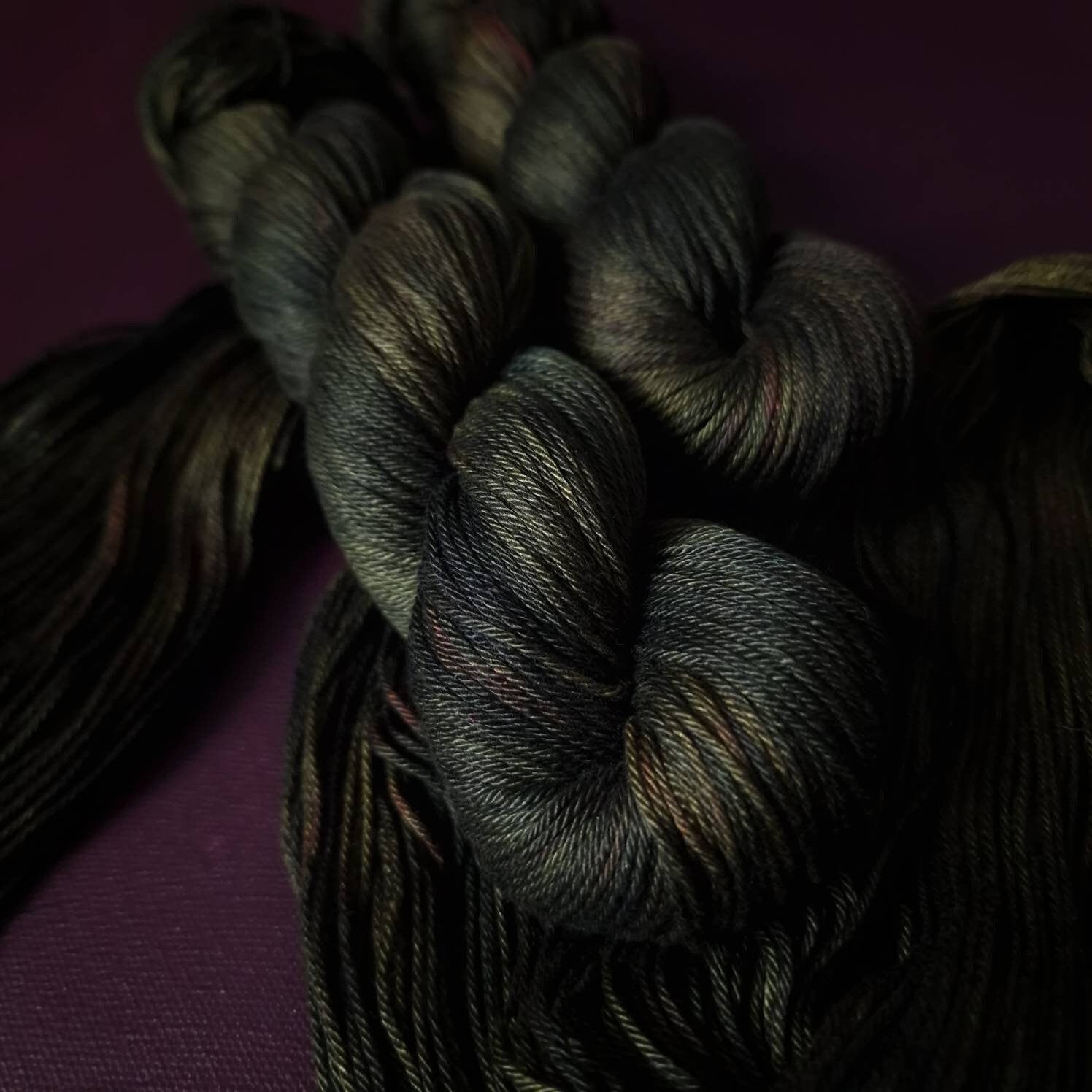 Hand dyed yarn ~ Lava Rock*** Dyed to order ~ mercerized cotton yarn, vegan, hand painted
