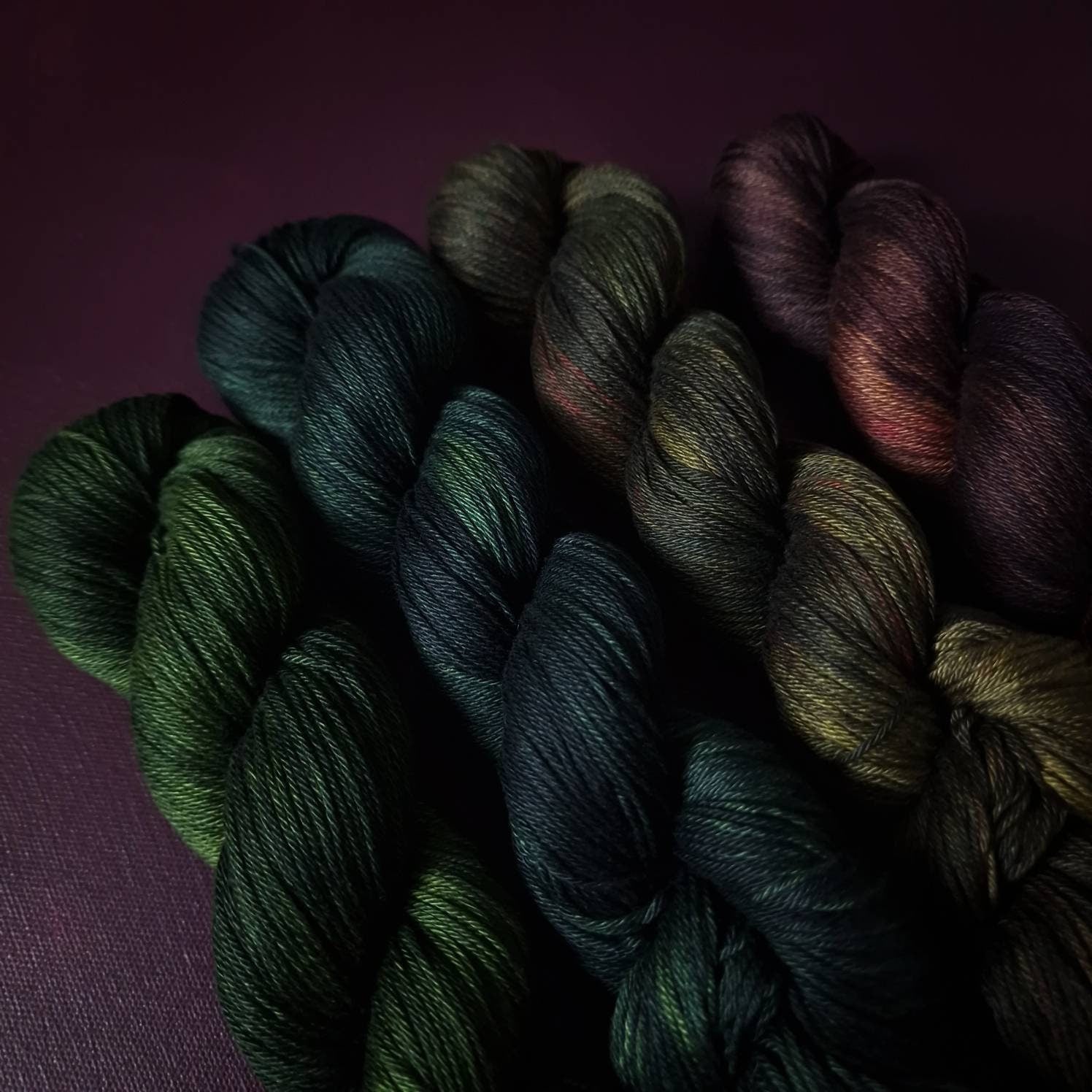 Hand dyed yarn ~ Dark Sea*** Dyed to order ~ mercerized cotton yarn, vegan, hand painted