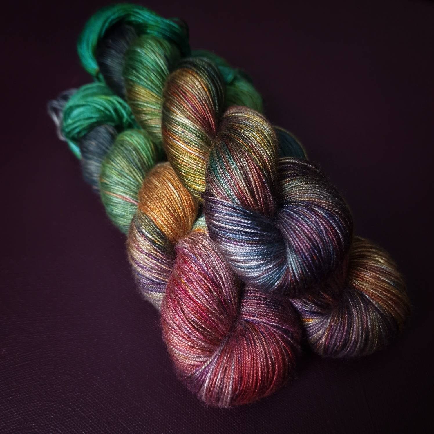 Hand dyed yarn ~ Claude M. Collection ~ L’Allée des Rosiers ***Dyed to order ~ fingering / DK weight tencel OR bamboo yarn, vegan