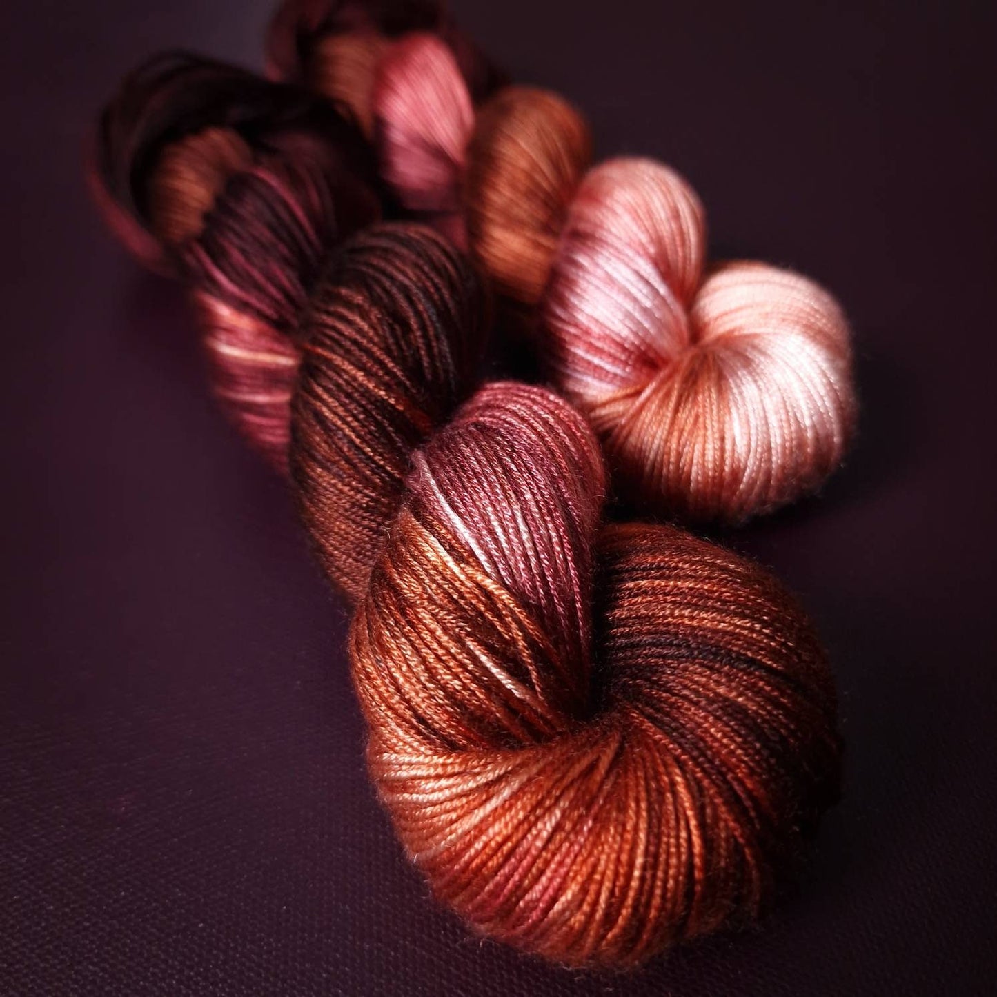 Hand dyed yarn ~Spicy Salmon ***Dyed to order~ fingering weight tencel, bamboo, linen yarn or light DK mercerized cotton
