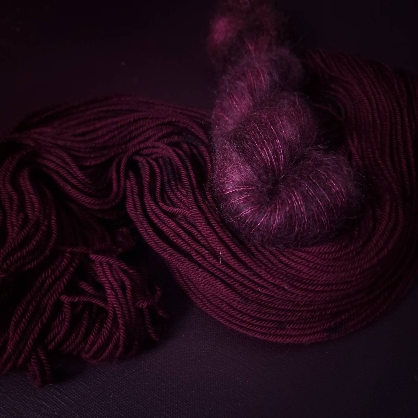 Hand dyed yarn ~ Black Cherry***Dyed to order ~ Sock, Merino Singles, DK, Aran, Mohair Silk