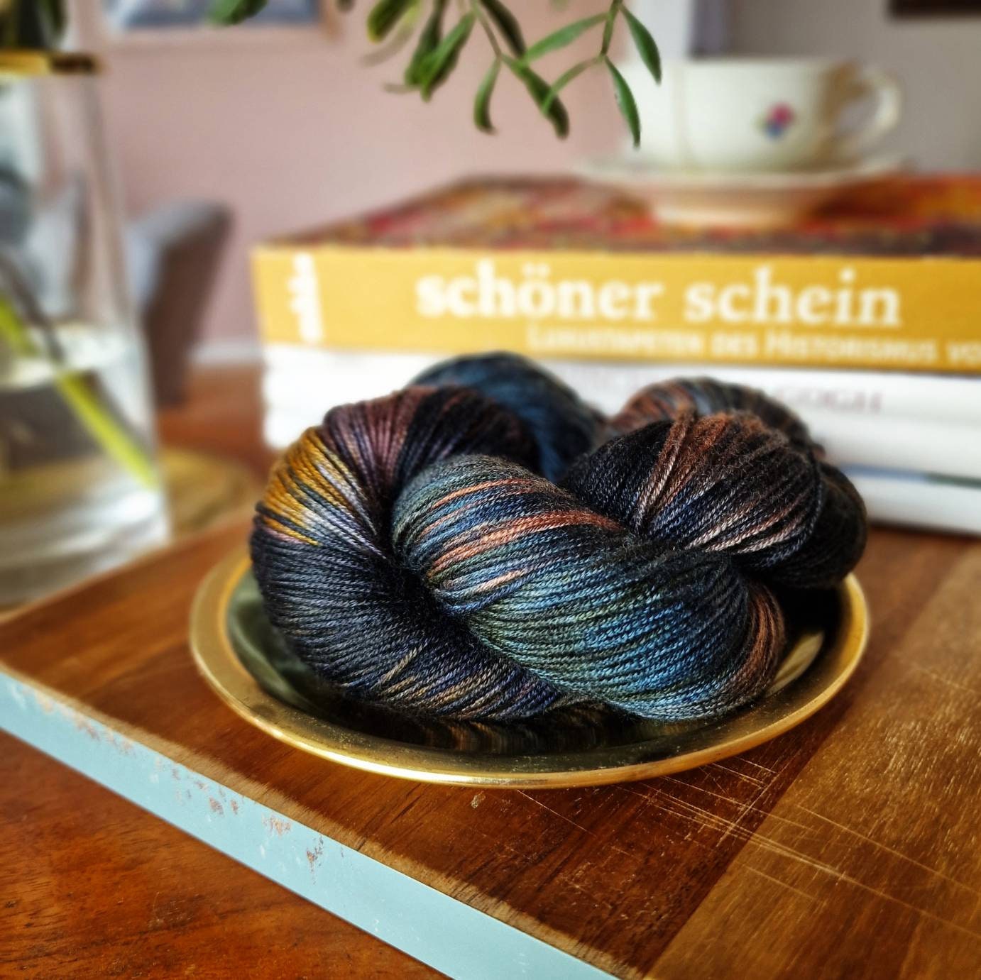 Hand dyed yarn ~ The Librarian ***Dyed to order ~ fingering / DK weight tencel OR bamboo yarn, vegan, hand painted