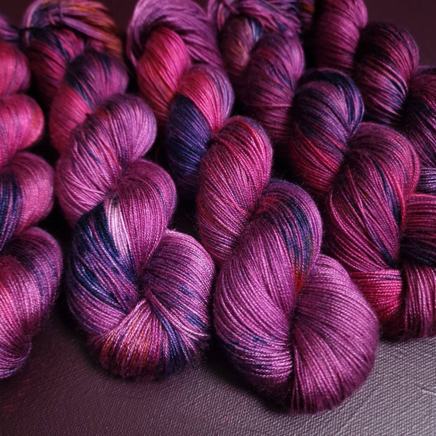Hand dyed yarn ~ Rose Garden ***Dyed to order ~ fingering / DK weight tencel OR bamboo yarn, vegan, hand painted