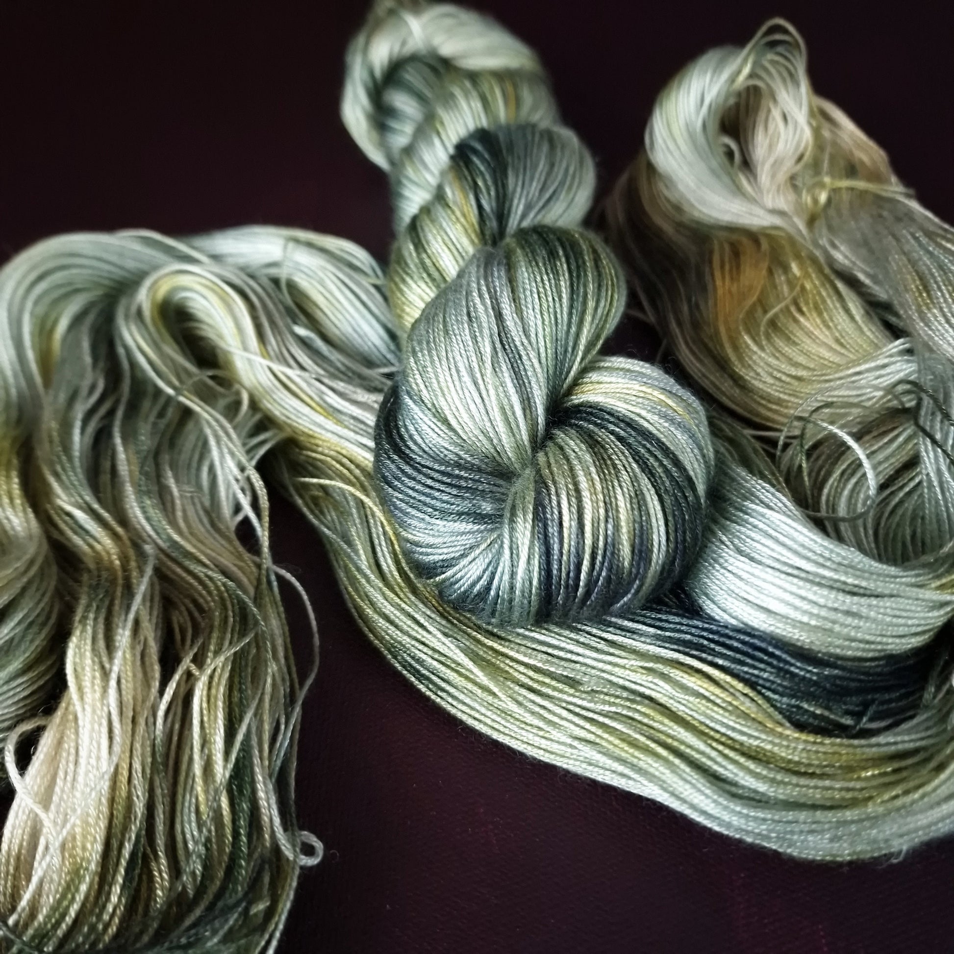 Hand dyed yarn ~ Morning Fog ***Dyed to order ~ fingering / DK weight tencel OR bamboo yarn, vegan