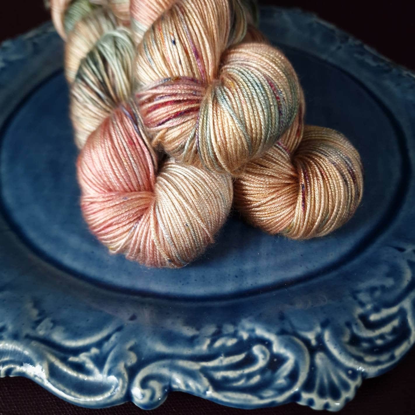 Hand dyed yarn ~ Peaches And Cream ***Dyed to order ~ fingering / DK weight tencel OR bamboo yarn, vegan, hand painted