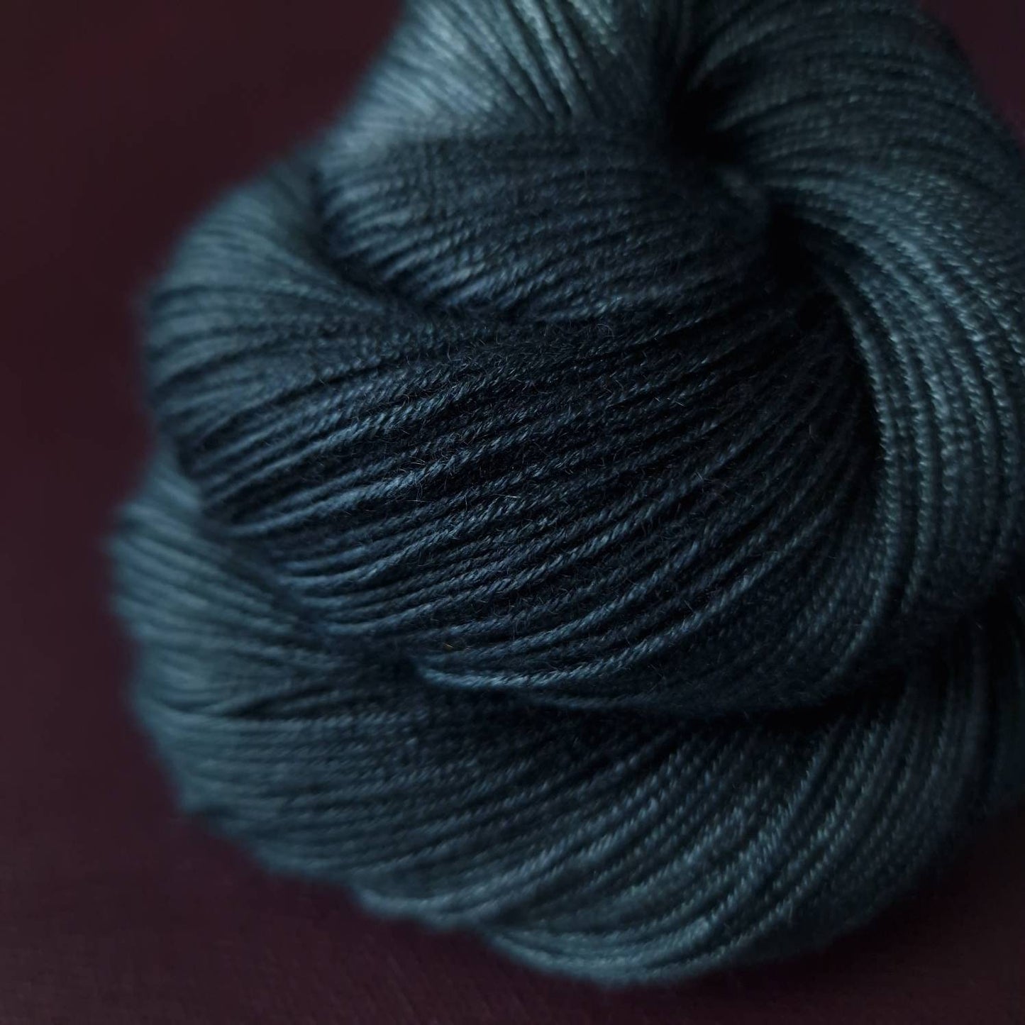 Hand dyed yarn ~ Blue Raven ***Dyed to order ~ fingering / DK weight tencel OR bamboo yarn, vegan, hand painted
