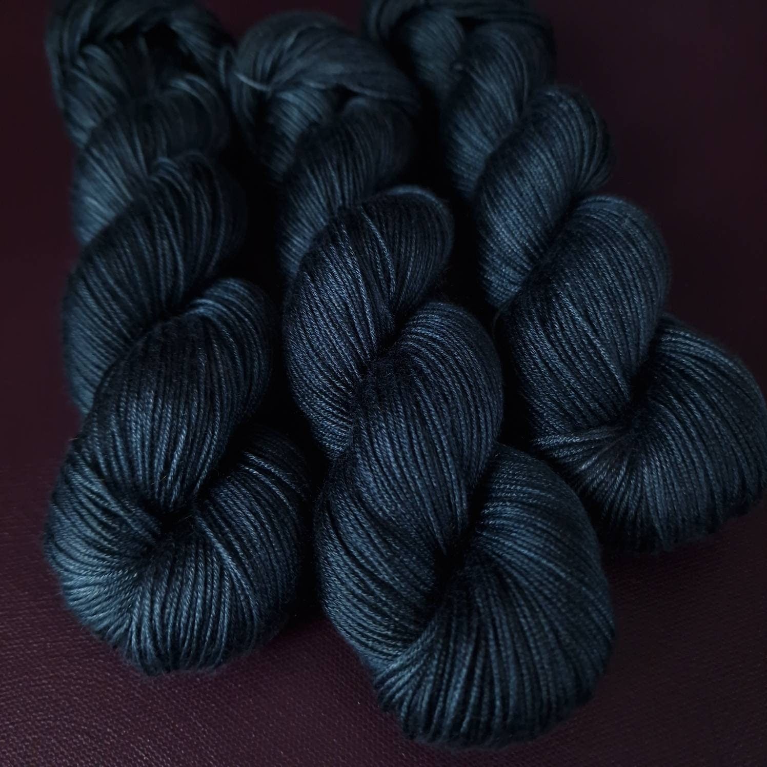 Hand dyed yarn ~ Blue Raven ***Dyed to order ~ fingering / DK weight tencel OR bamboo yarn, vegan, hand painted