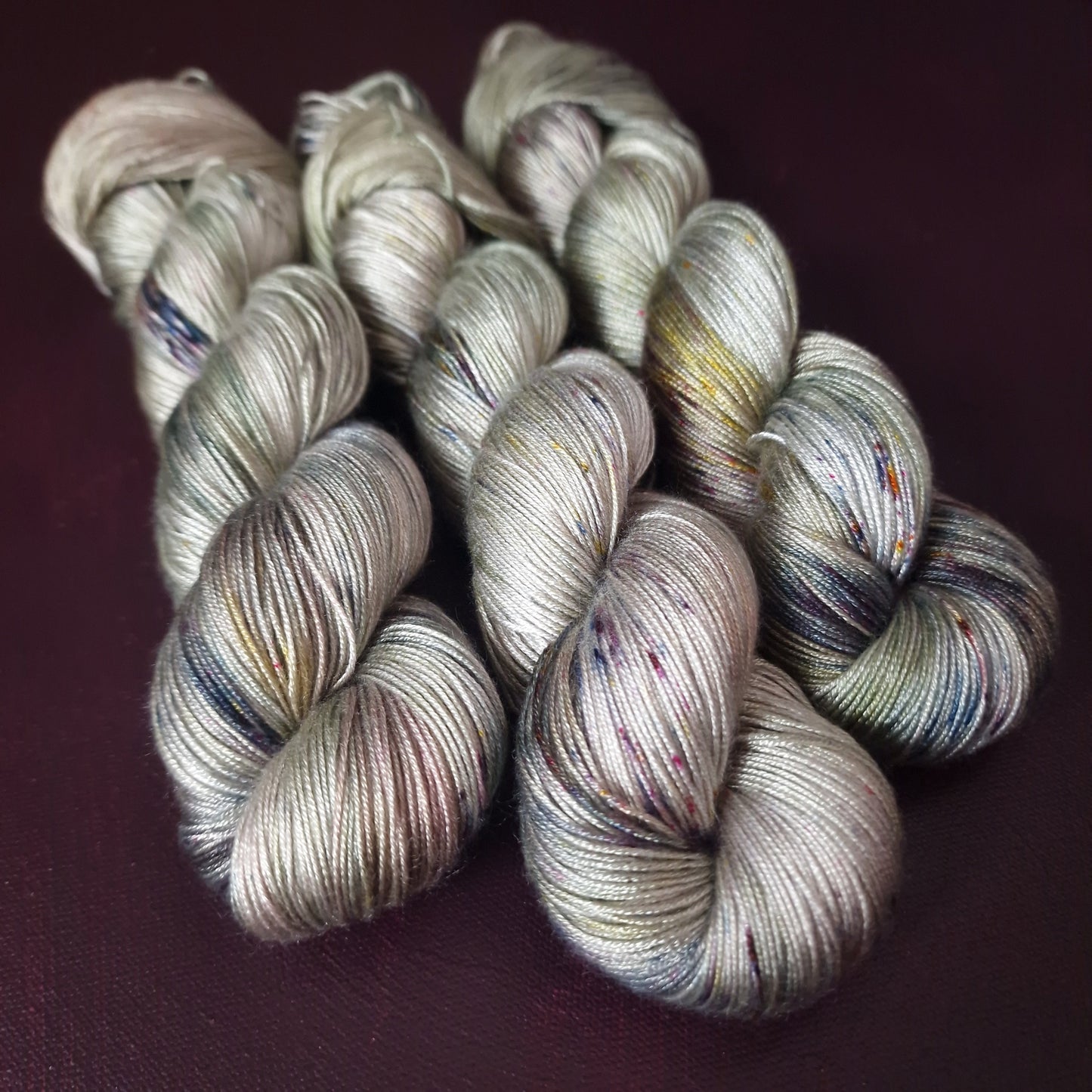 Hand dyed yarn ~ Pistachio Sorbet ~ fingering weight tencel yarn, vegan, hand painted