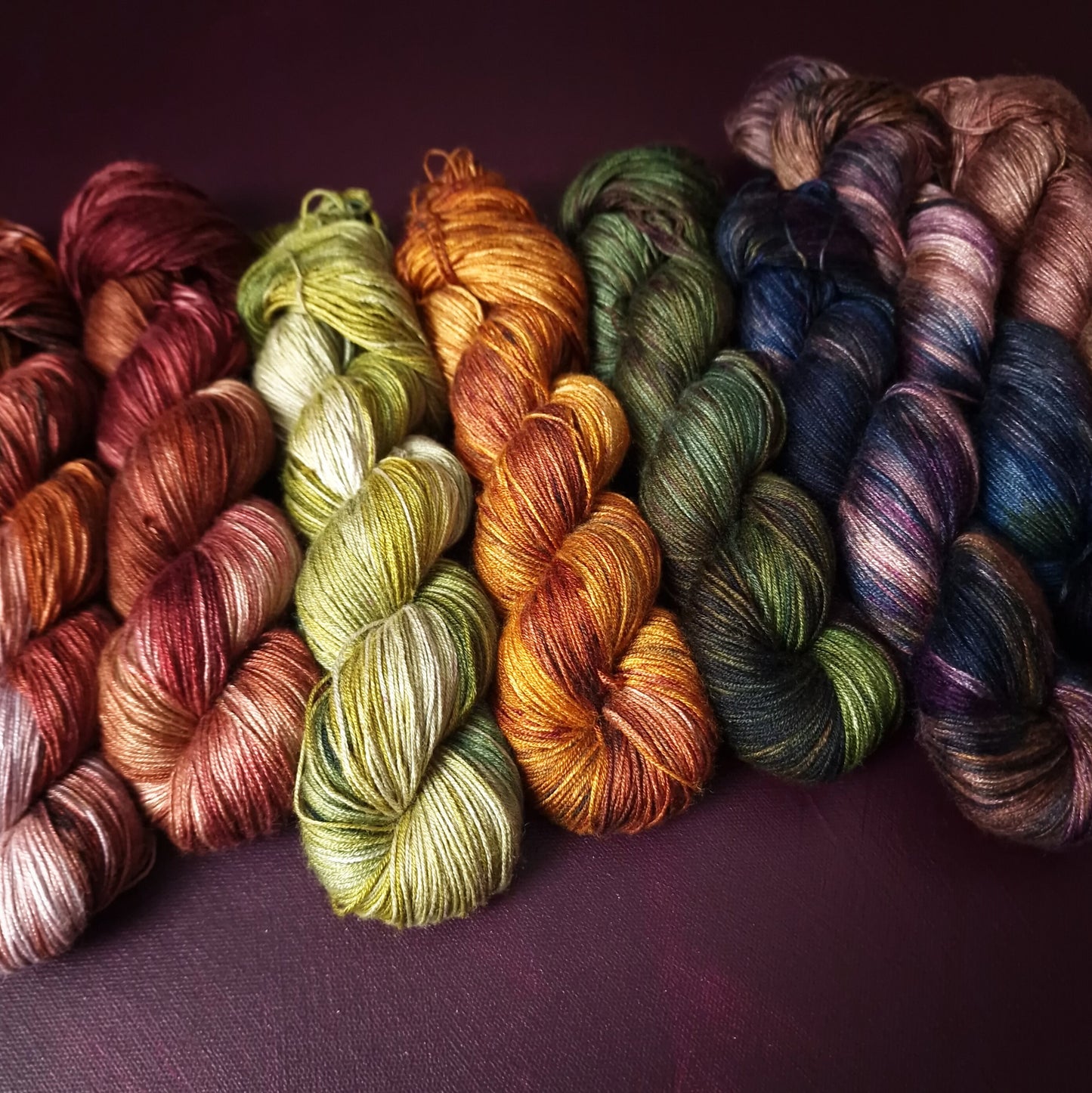 Hand dyed yarn ~ one hit wonders ~ bamboo fingering, vegan, hand painted, indie dyed