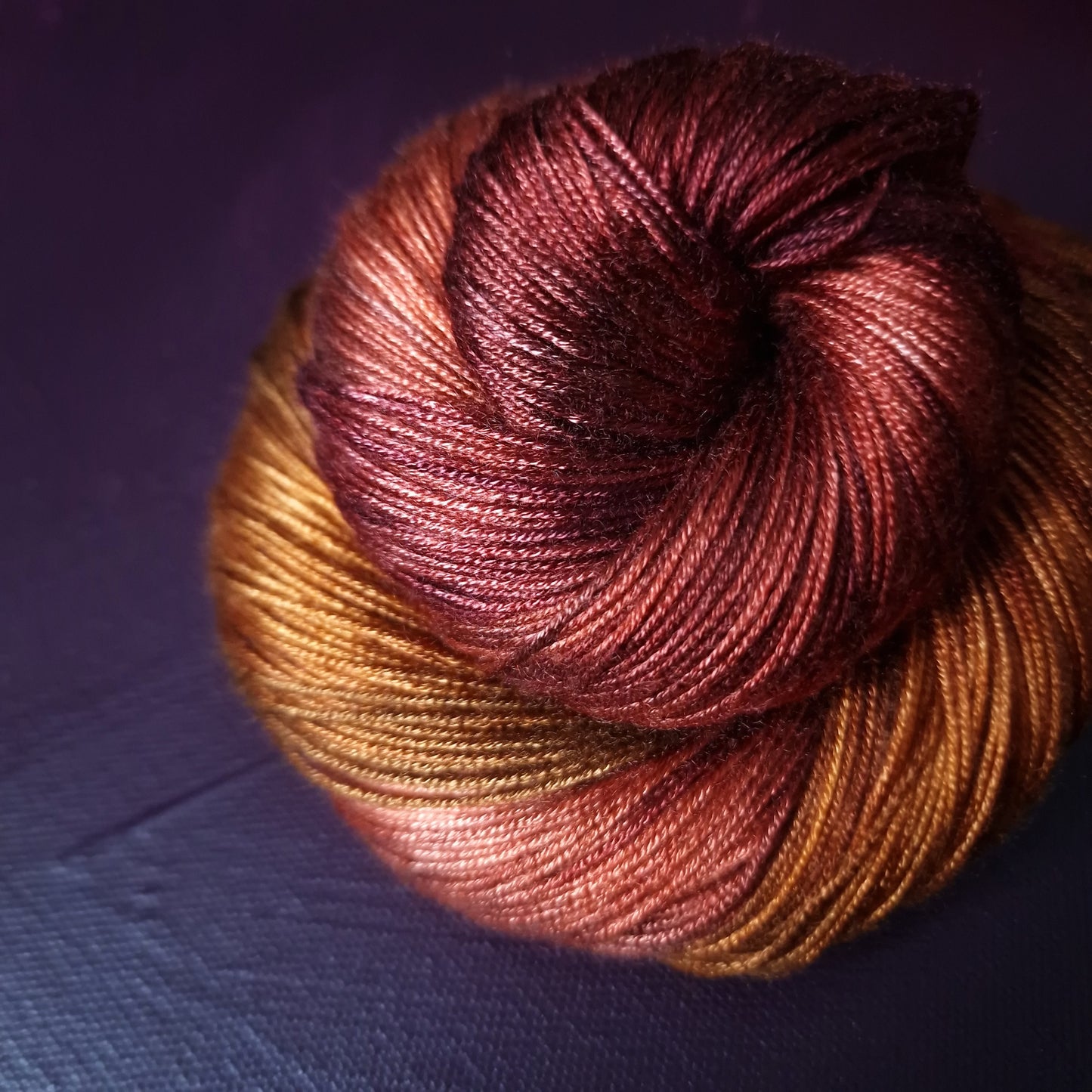 Hand dyed yarn ~ Golden Falls ***Maple Gold ~ fingering / DK weight tencel OR bamboo yarn, vegan, hand painted