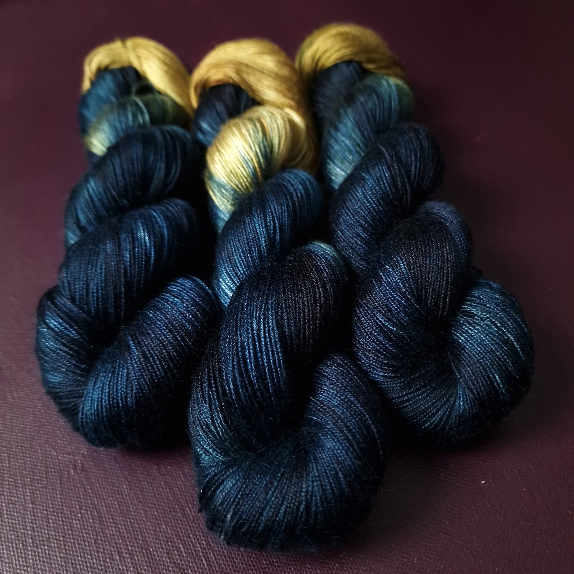 Hand dyed yarn ~ Ocean's Treasure ***Dyed to order ~ fingering / DK weight tencel OR bamboo yarn, vegan, hand painted