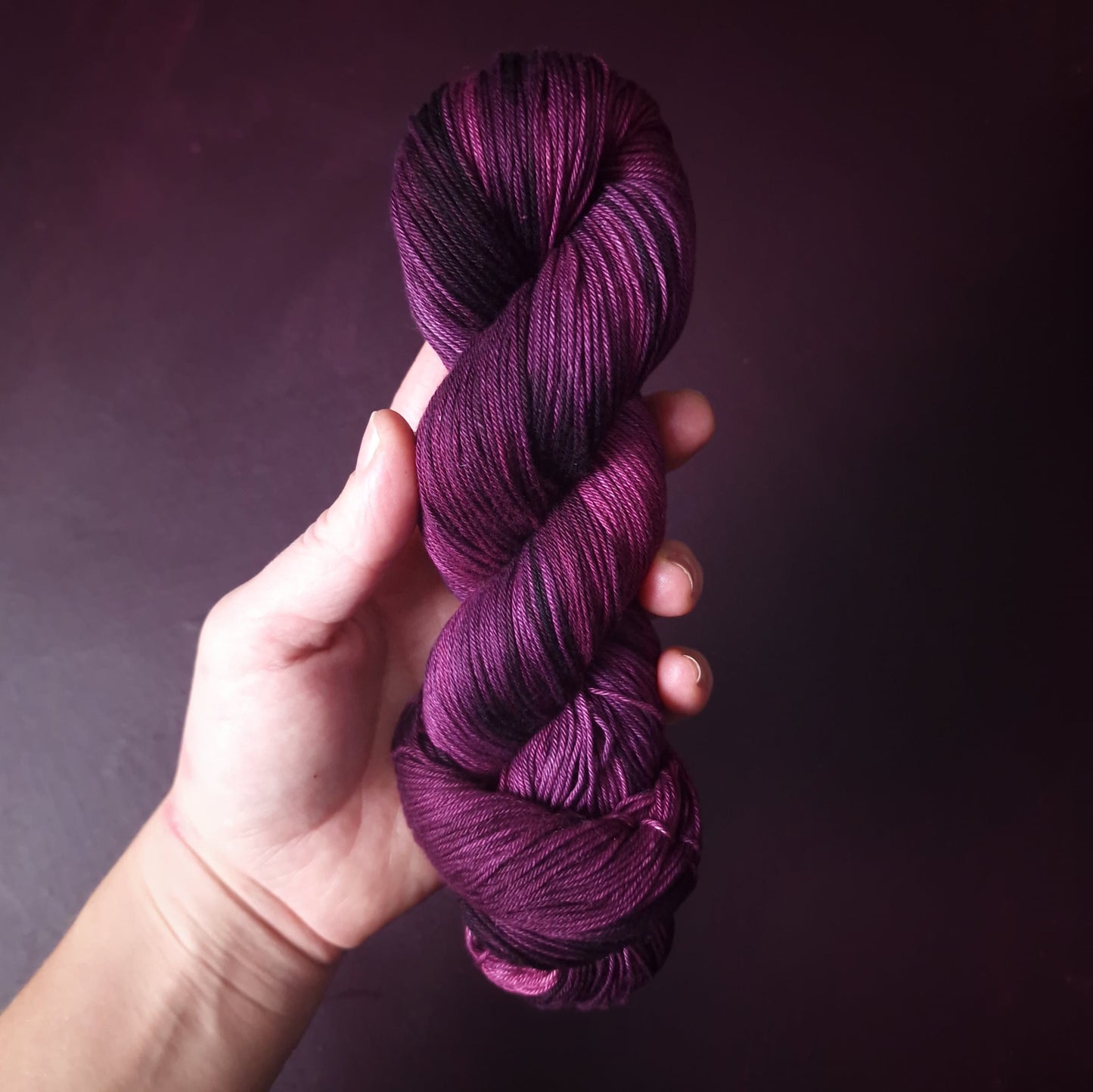 Hand dyed yarn ~ Berry Sorbet ~ mercerized cotton yarn sport weight / DK, vegan, hand painted, indie dyed