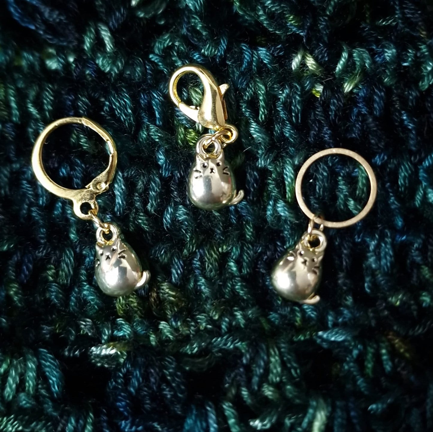 Stitch markers ~ Golden Kitty ~ Knitting notions, progress markers, progress keepers, knitting tools, crochet notions